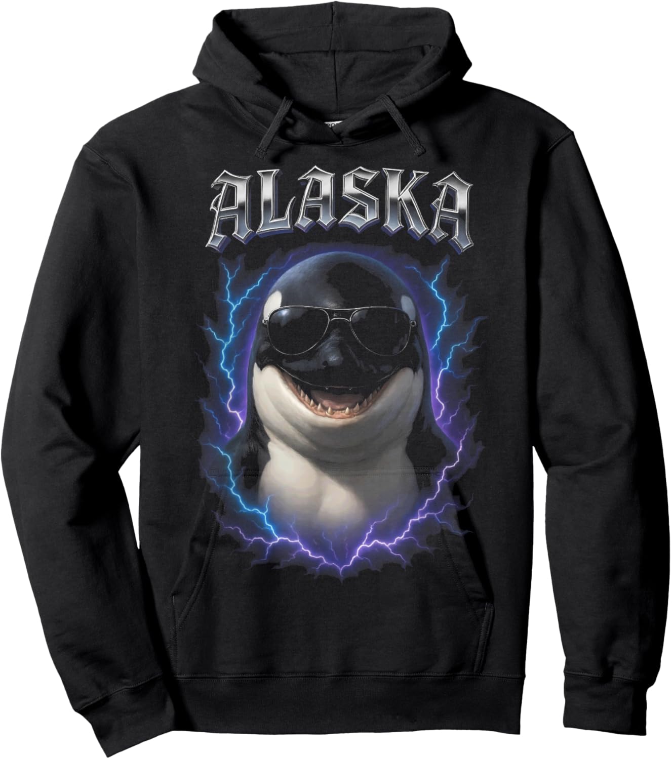 Alaska Whale Overloaded Graphic Hoodie - Hoodie | Black