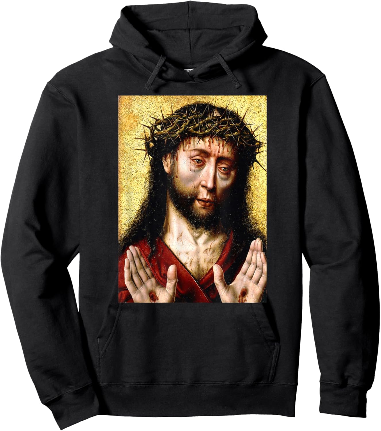 Jesus Christ Man of Sorrows Aelbert Bouts Painting 1500 Hoodie - Hoodie | Black