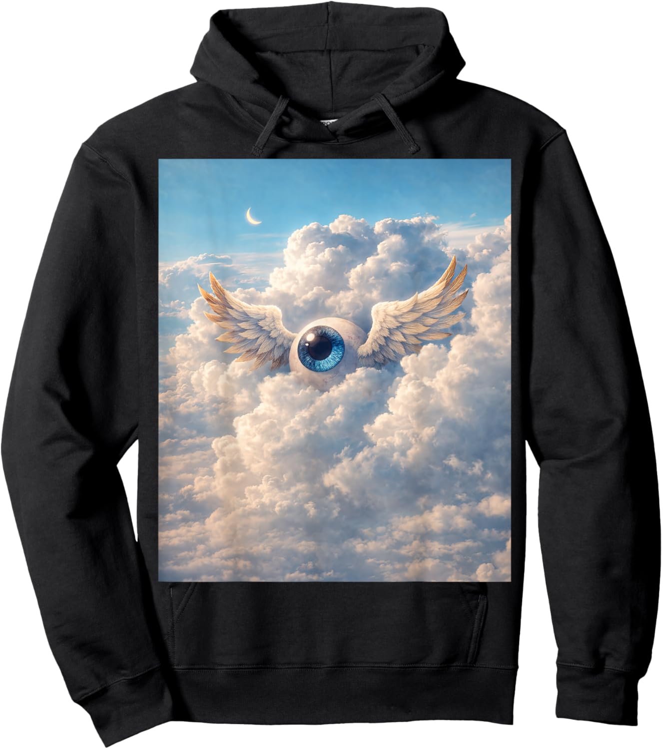 Weirdcore Angel Winged Eye Liminal Space Dreamcore Hoodie - Hoodie | Black