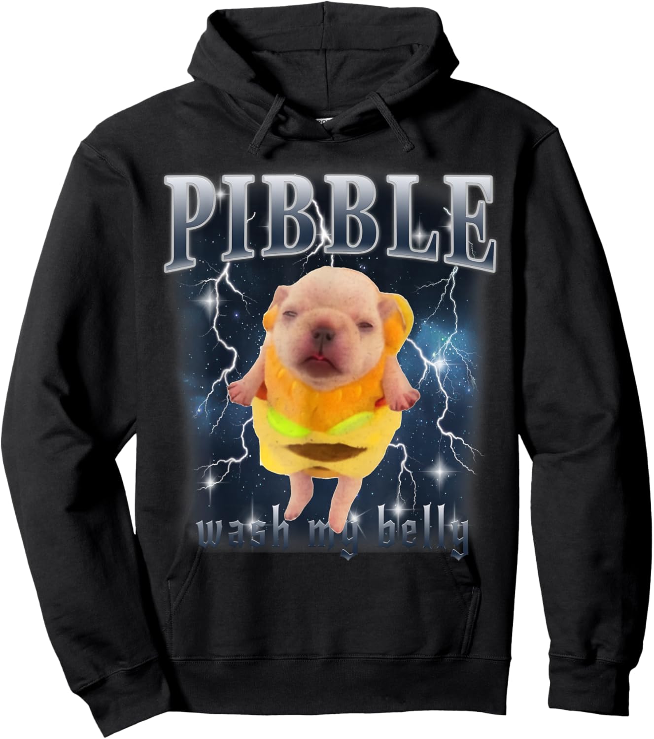 Funny Pibble Meme Wash My Belly Clean My Belly Meme Hoodie - Hoodie | Black