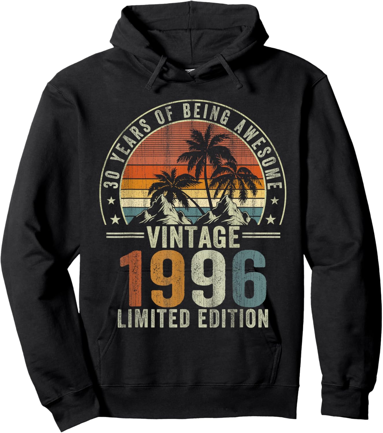 Vintage 1996 Retro 30th Birthday 30 Years of Being Awesome Hoodie - Hoodie | Black