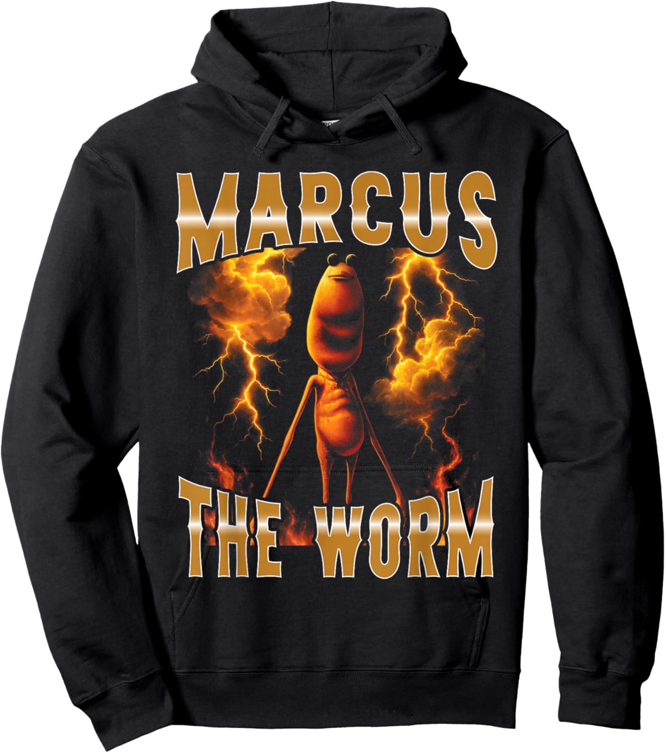 Marcus Worm Meme Humor Playful Retro Vibe Funny People Hoodie - Hoodie | Black