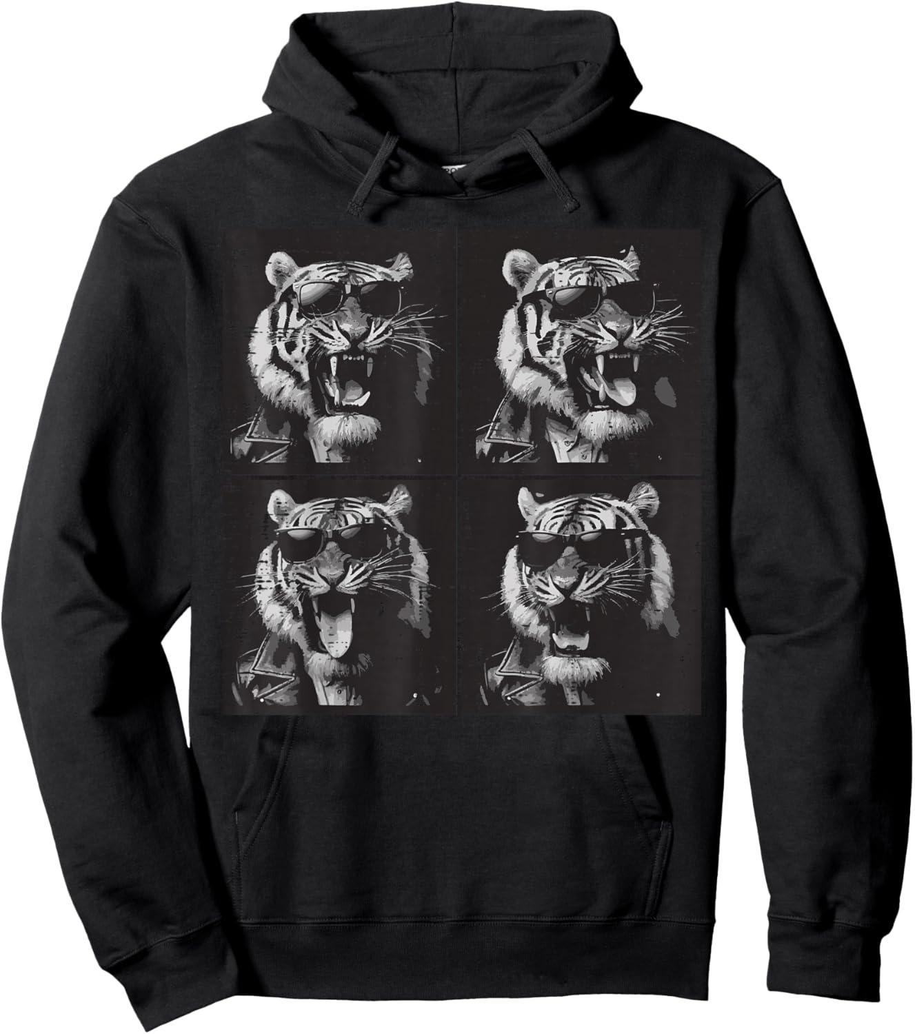 Tiger Selfie Funny Women Kids Boys Girls Men Youth Teen Hoodie - Hoodie | Black