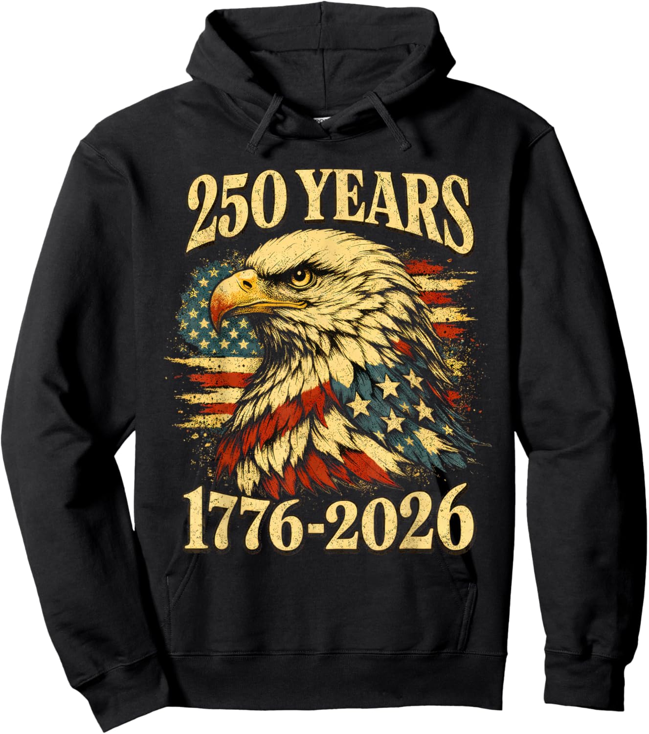 250 Years of American Freedom Eagle USA Flag 4th of July Hoodie - Hoodie | Black