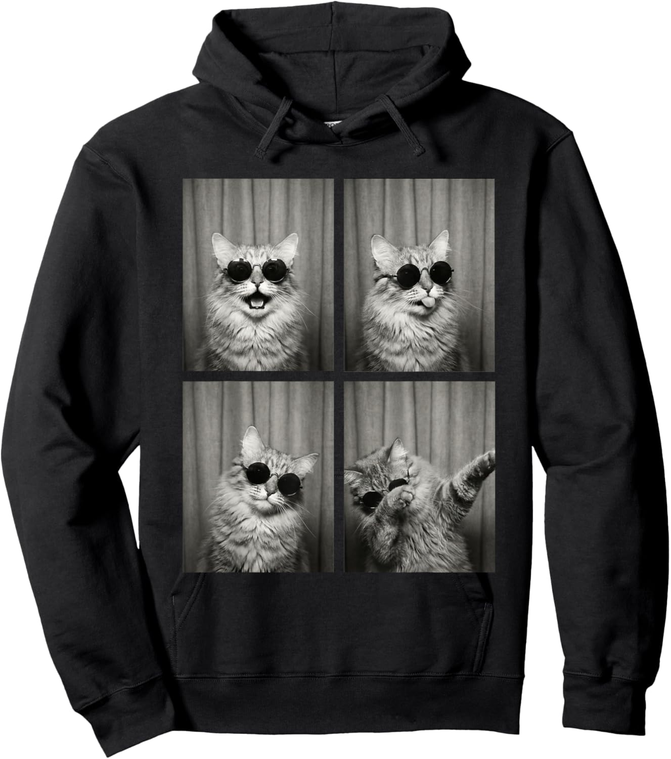 Cat PhotoBooth Sunglasses Funny Dab Cats Lover Hoodie - Hoodie | Black