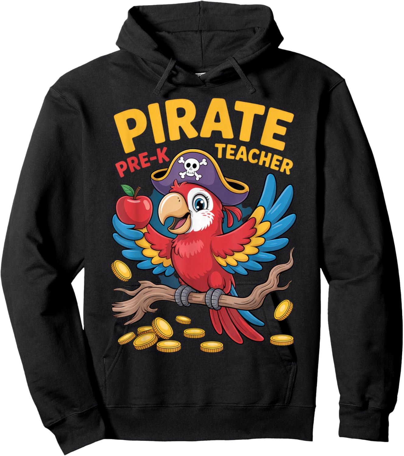 Pirate Pre-K Teacher Parrot Outfit for Fun Classroom Hoodie - Hoodie | Black