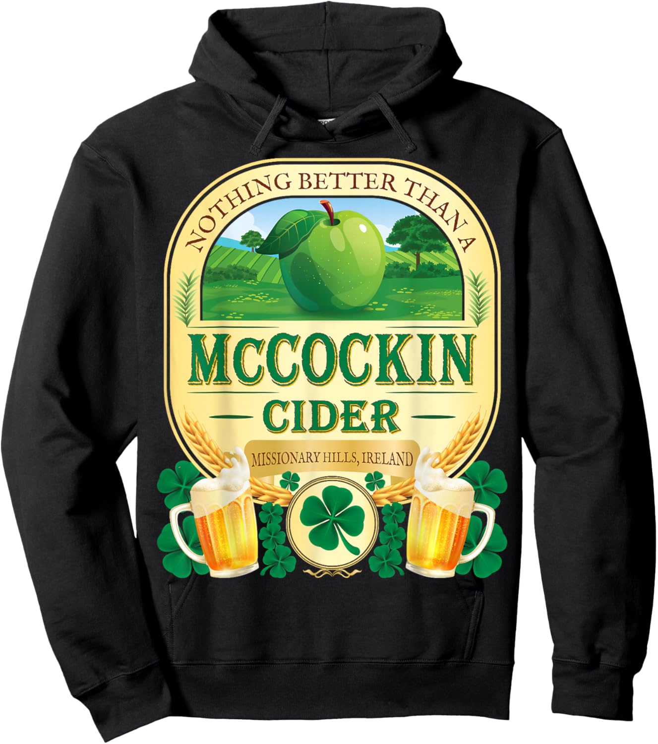 McCockin Cider McCain Funny St Patrick’s Day Adult Humor Hoodie - Hoodie | Black