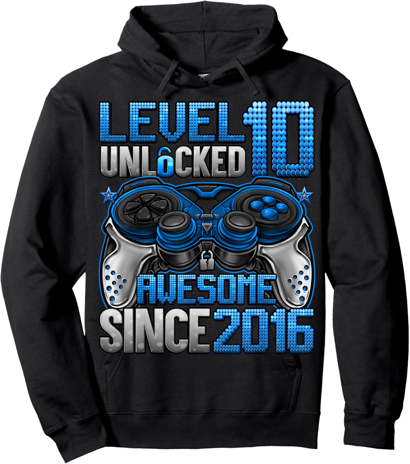 Level 10 Unlocked 10 Year Old Gifts Boys 10th Birthday Boy Hoodie - Hoodie | Black