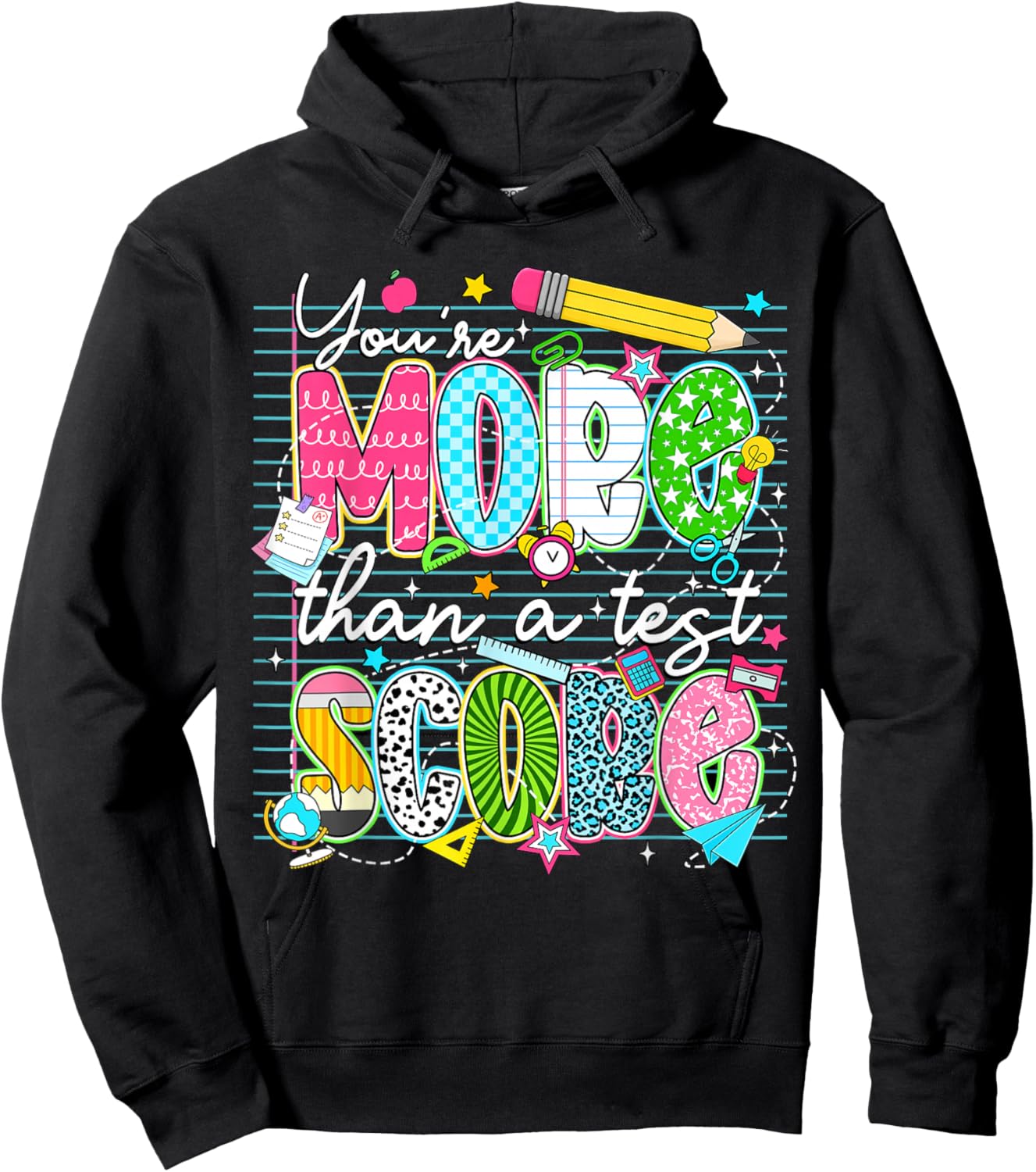 Test Day You're More Than A Test Score Testing Boy Girl Kids Hoodie - Hoodie | Black