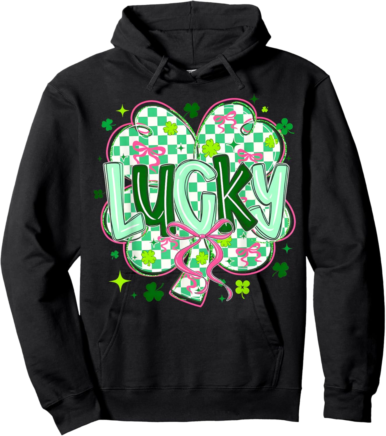 St Pattys Day Lucky Shamrock St. Patrick's Day Men Women Hoodie - Hoodie | Black