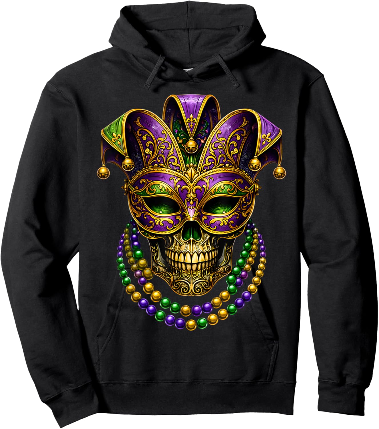 Mardi Gras Costume Sugar Skull Carnival Party Men Women Kids Hoodie - Hoodie | Black