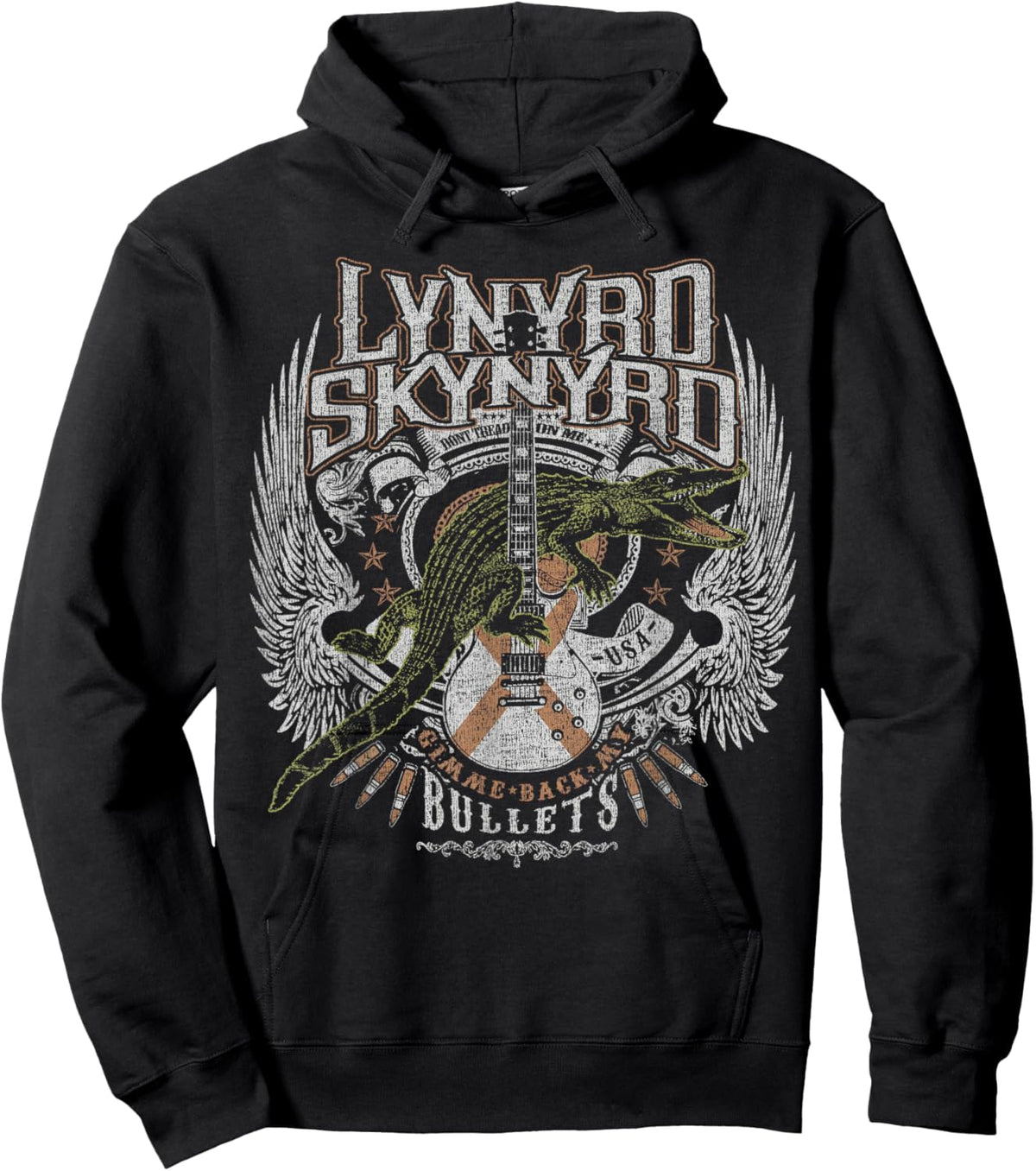 Lynyrd Skynyrd Croc Rock Bullet Southern Country Tread On Me Hoodie - Hoodie | Black