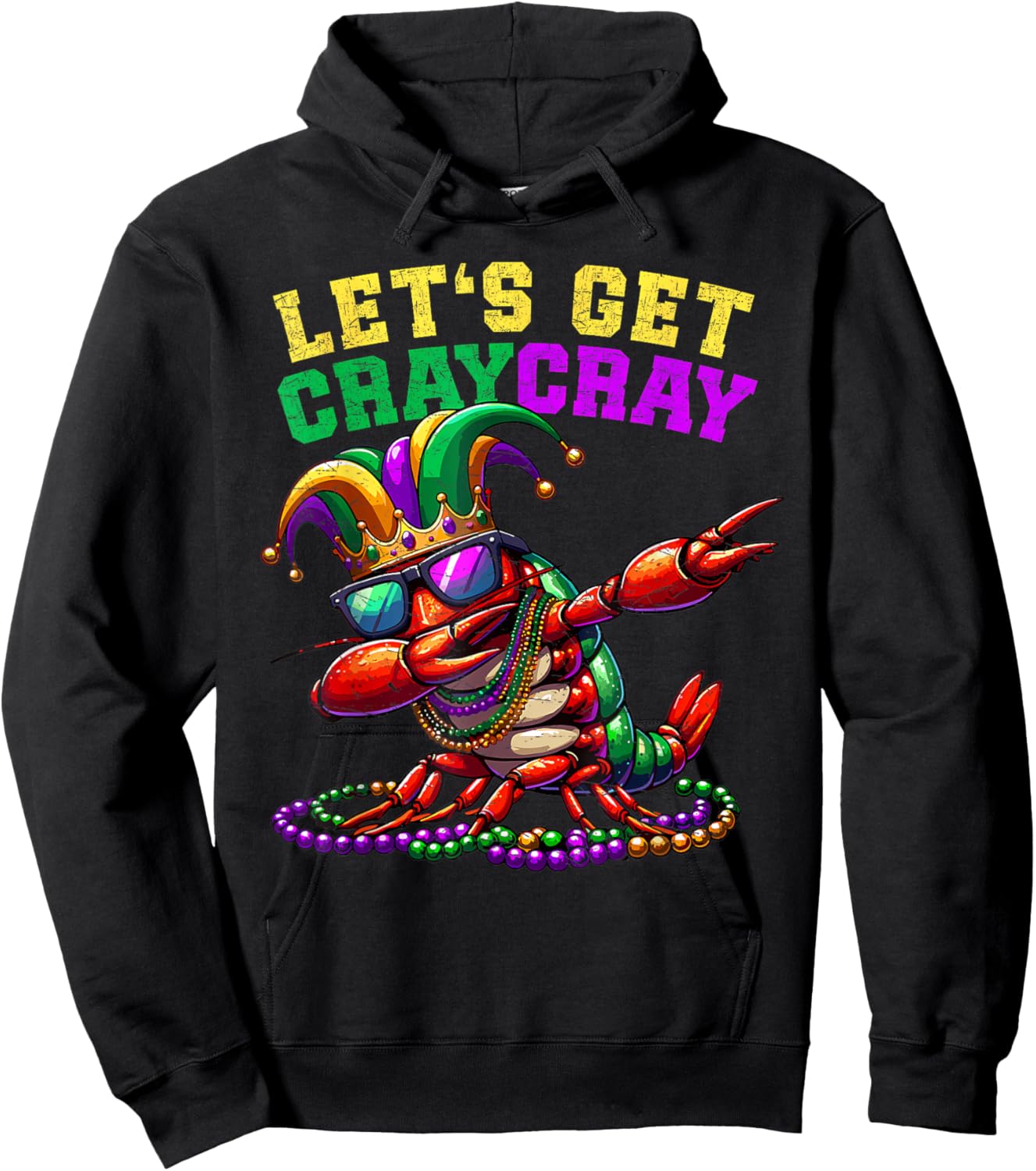 Dabbing Crawfish Costume Kids Boys Men Mardi Gras Hoodie - Hoodie | Black