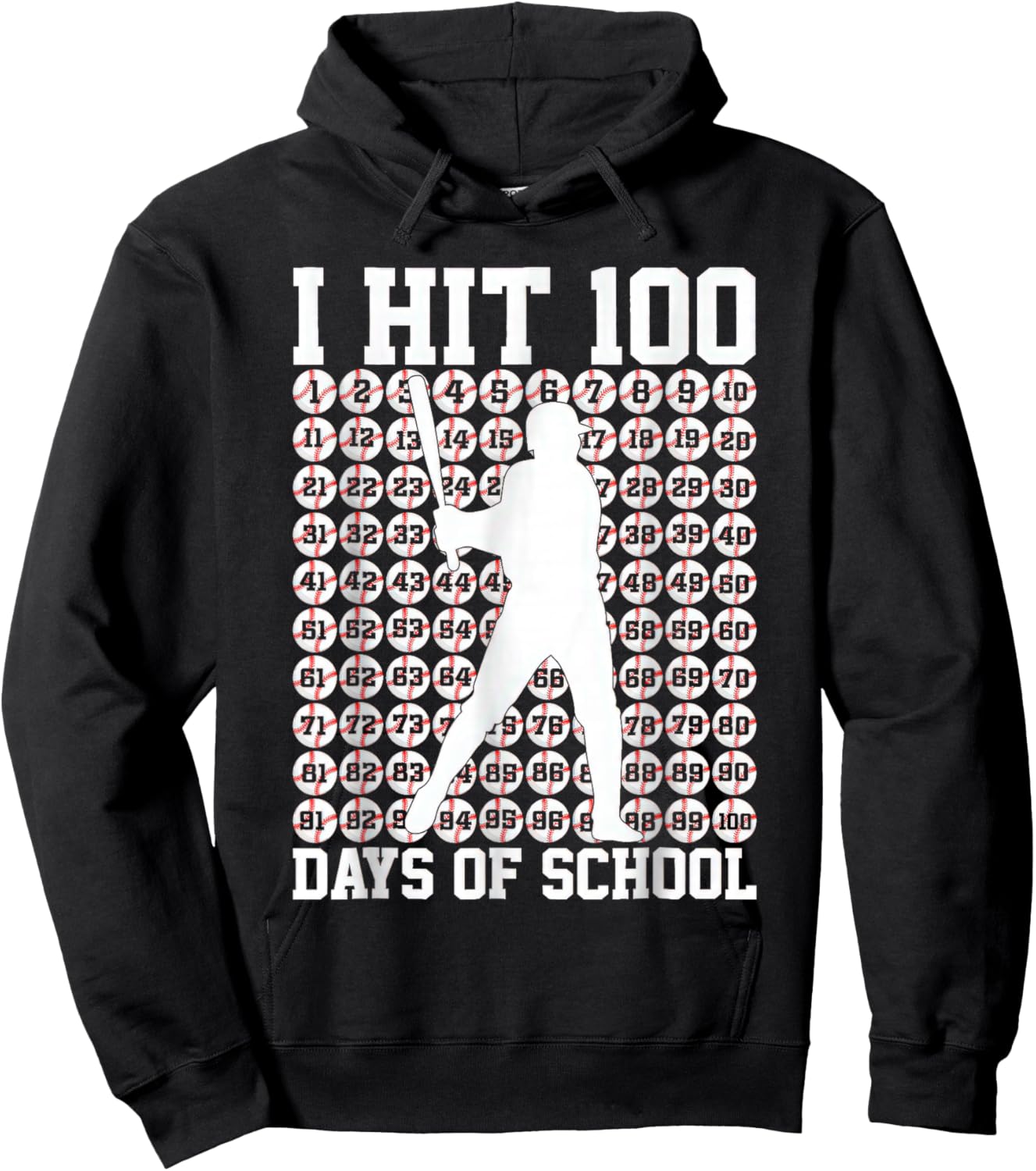100 Days of School Boys Kids 100th Day Balls for Baseball Hoodie - Hoodie | Black