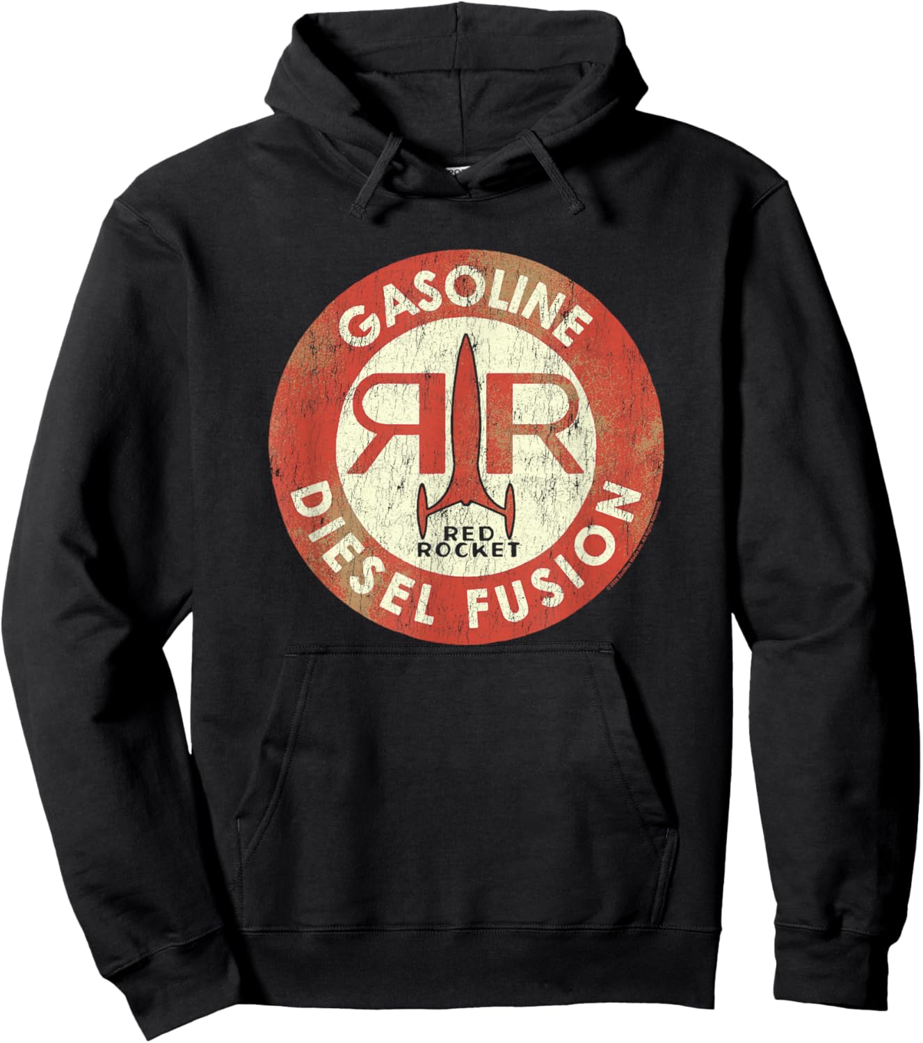 Fallout Video Game Red Rocket Diesel Fuel Distressed Logo Hoodie - Hoodie | Black