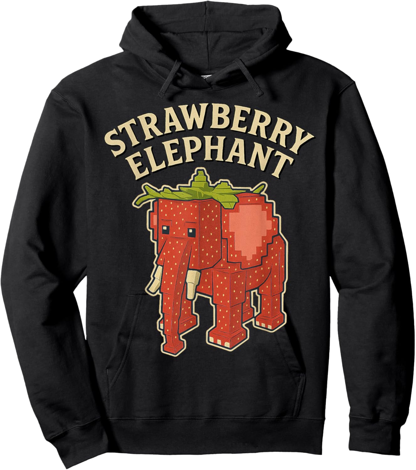 Strawberry Elephant Funny Italian Brainrot Kids Gaming Meme Hoodie - Hoodie | Black