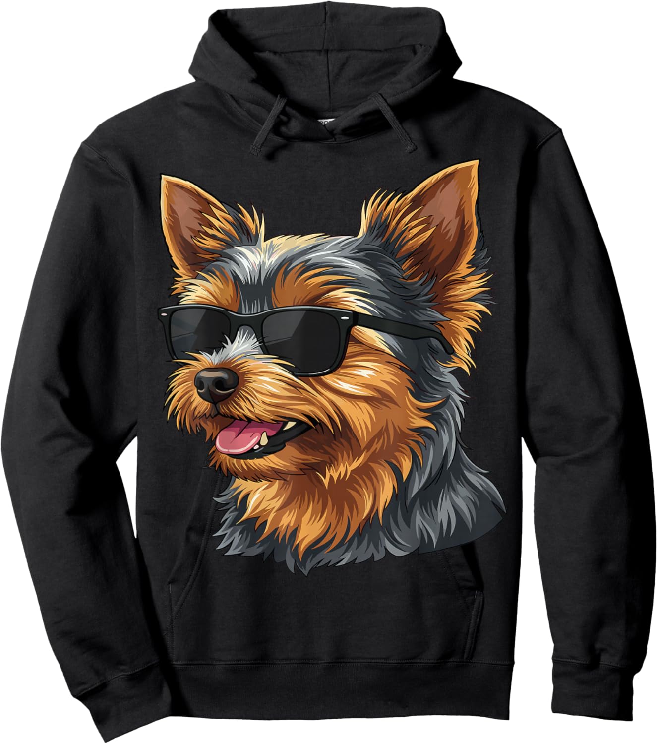 Funny Yorkshire Terrier Lover Retro Dog Sunglasses Dogs Pets Hoodie - Hoodie | Black