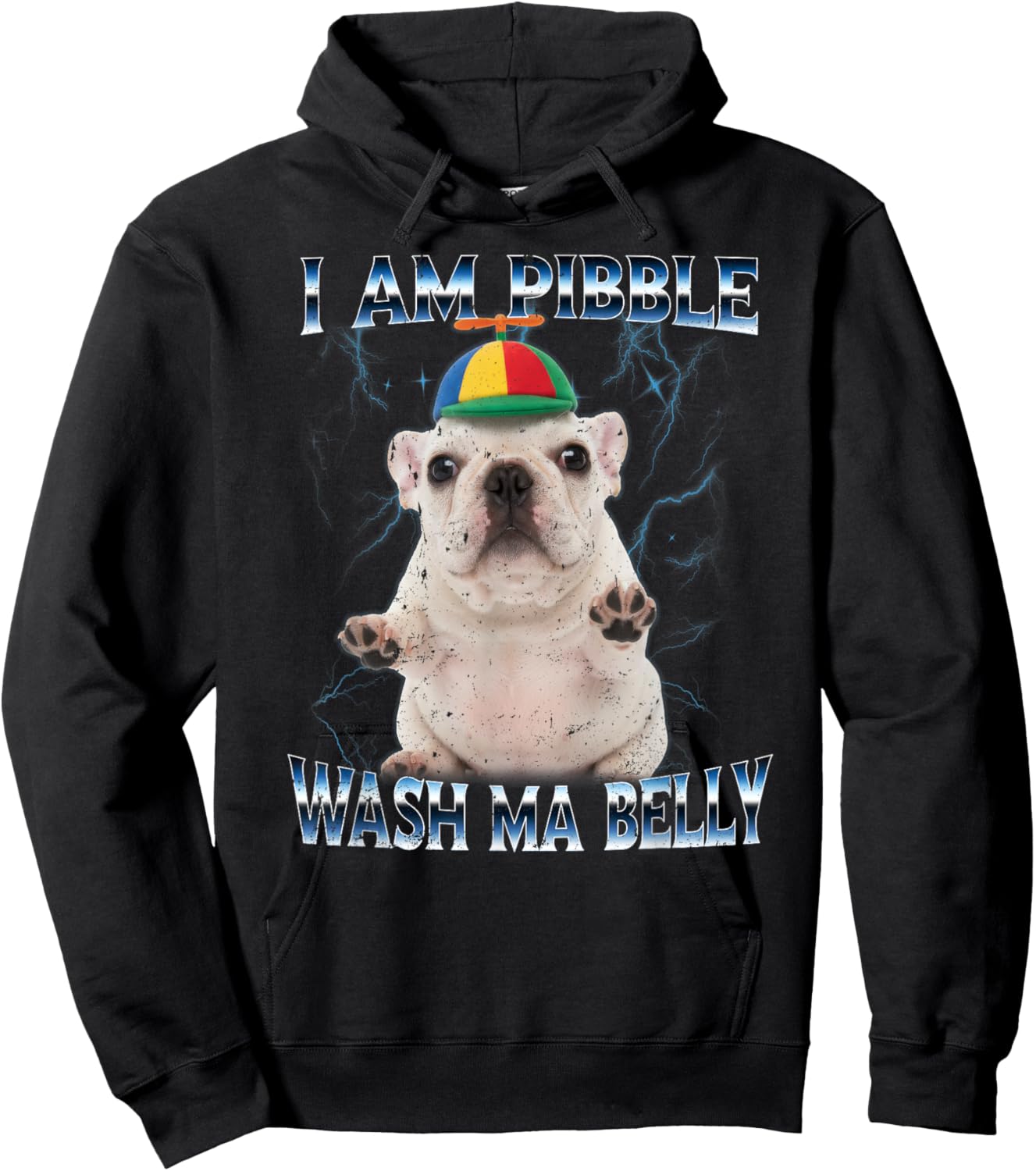 I am Pibble Dog Puppy Wash Clean My Belly Funny Meme Hoodie - Hoodie | Black