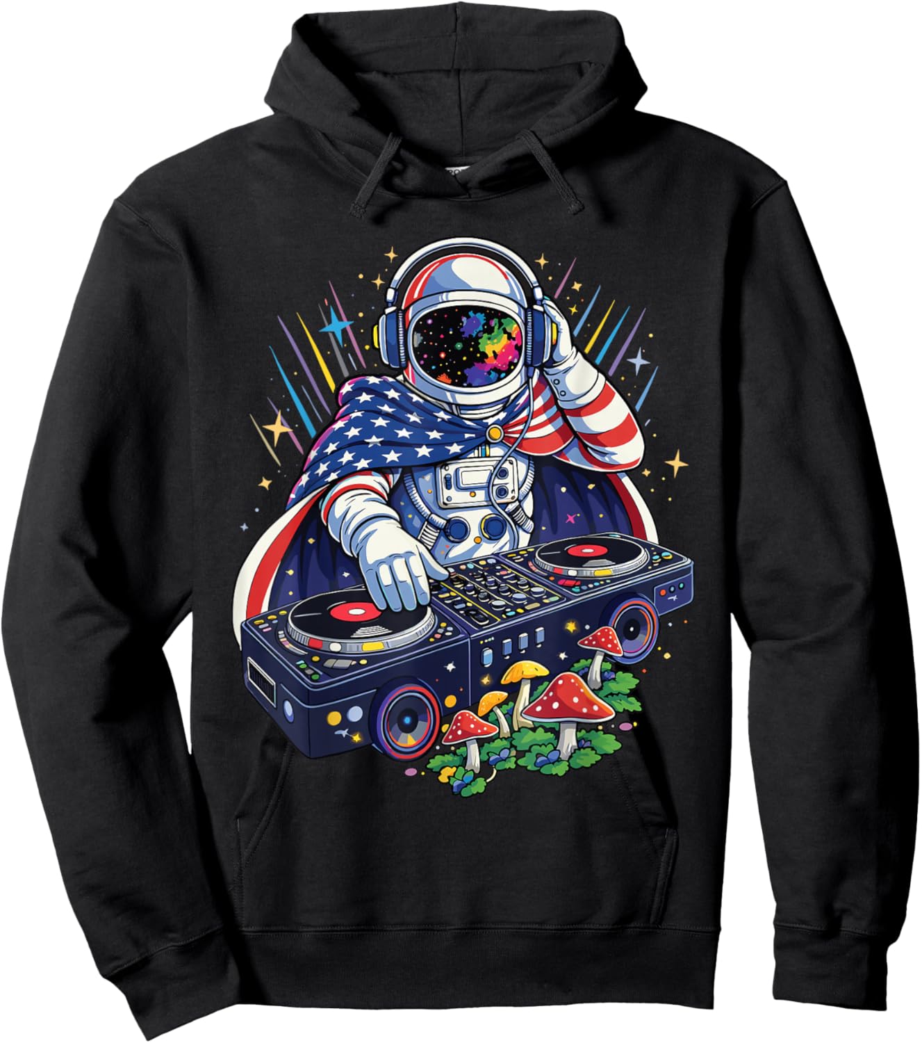 Funny EDC Rave Party Graphic Outfits Clothing Electric Disco Hoodie - Hoodie | Black