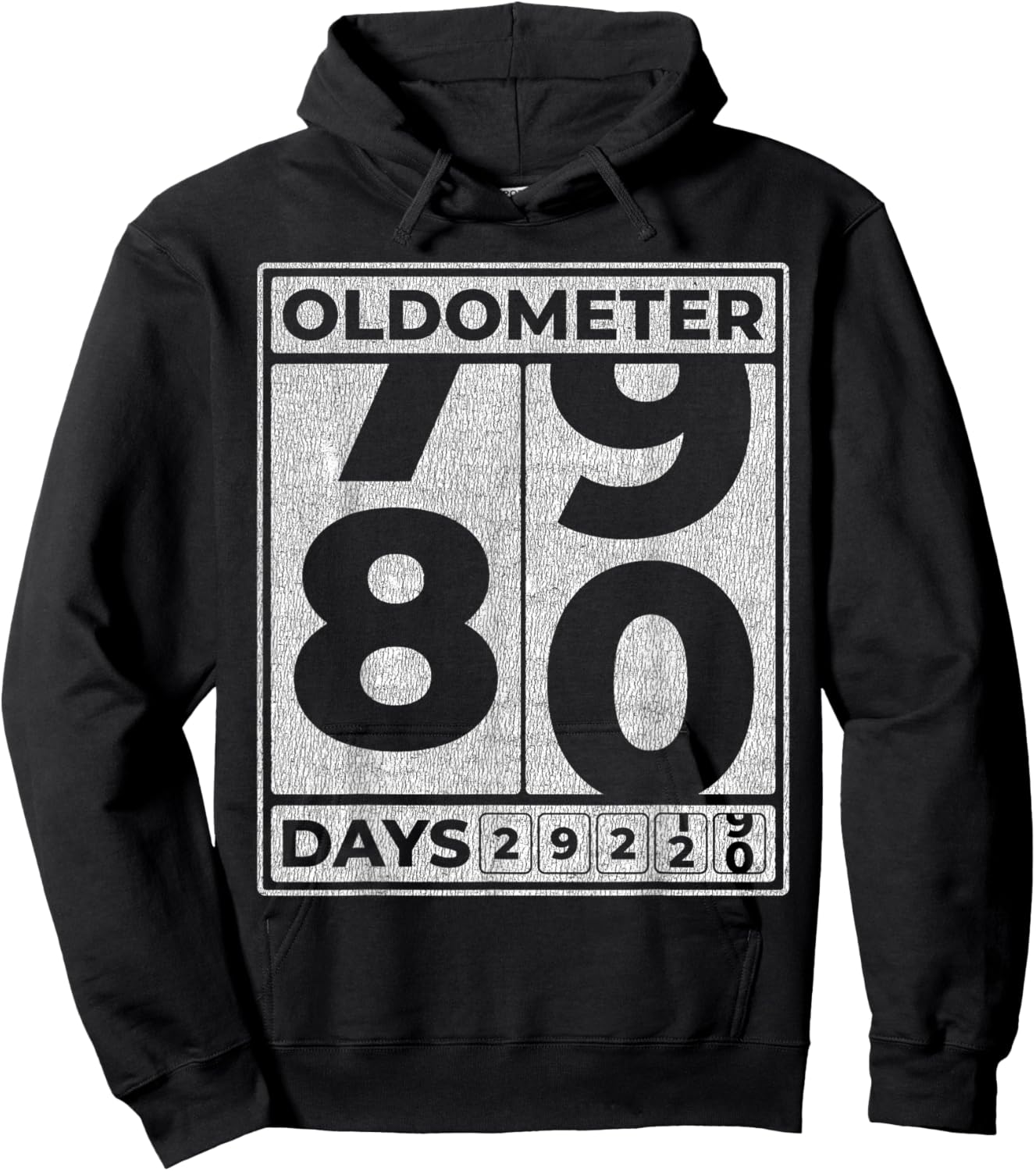 Oldometer 80 Funny 80th Birthday Gift Hoodie - Hoodie | Black