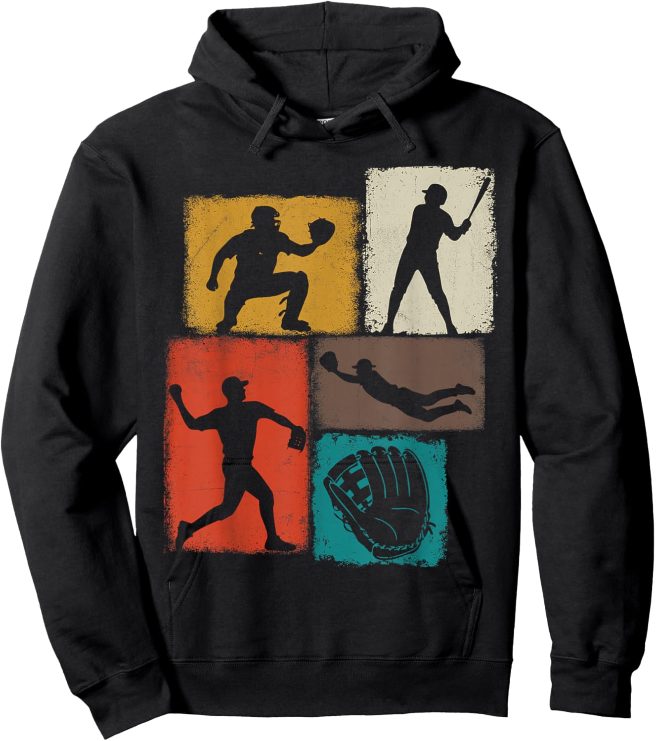 Softball Player Collage Men Kids Coach Youth Boys Hoodie - Hoodie | Black