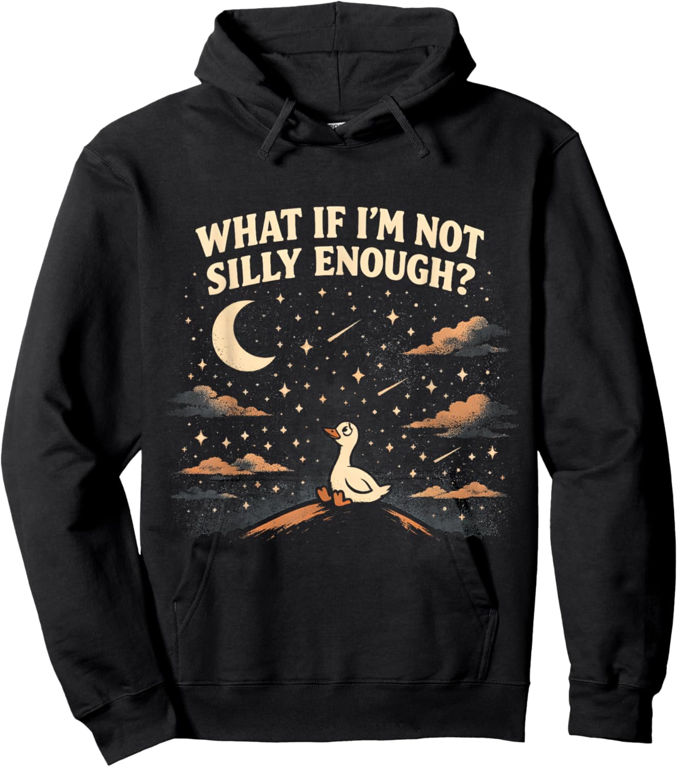 What If I'm Not Silly Enough Goose Night Sky Humor Hoodie - Hoodie | Black