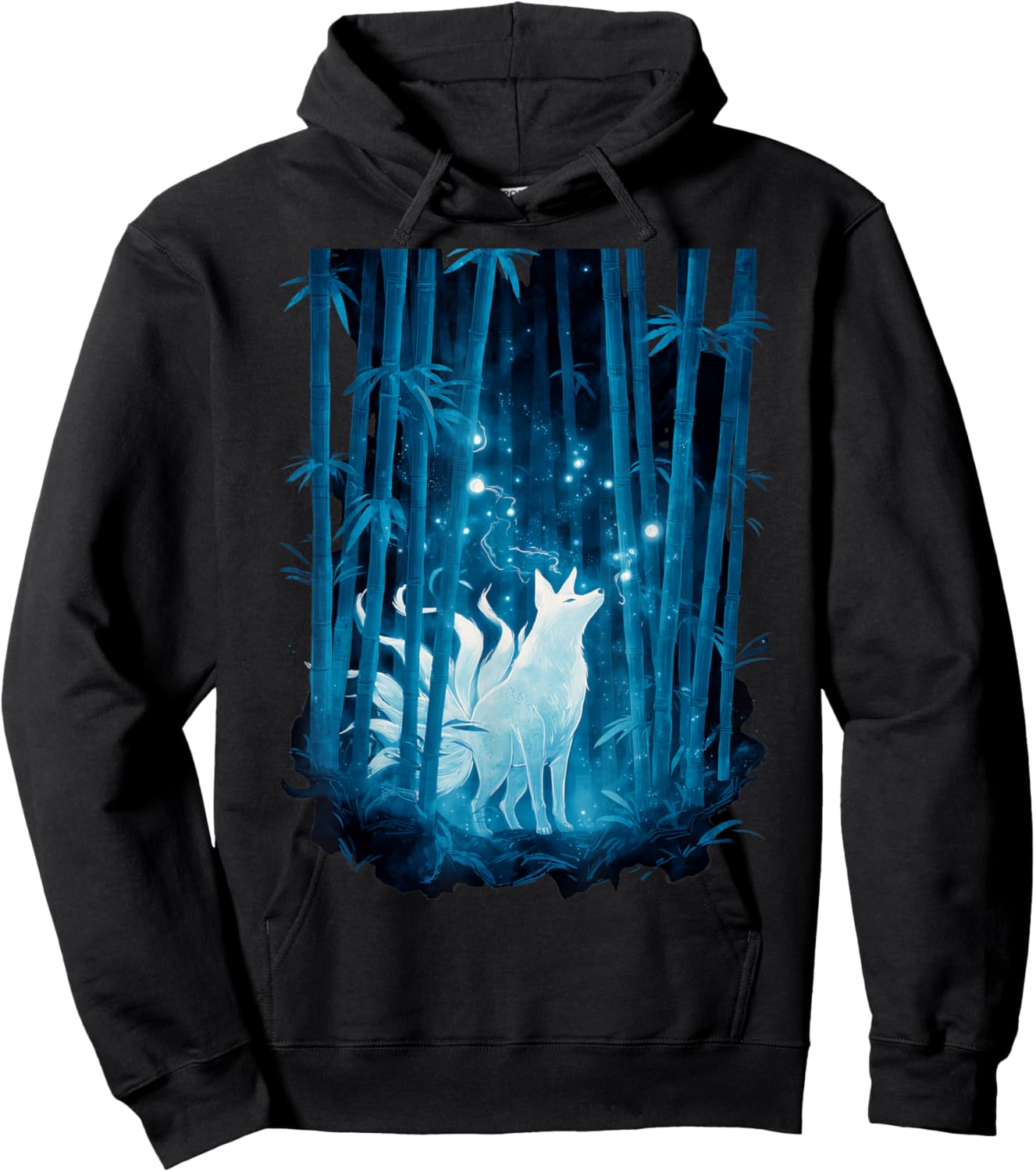 Japanese Kitsune Fox Spirit Bamboo Forest Legendary Hoodie - Hoodie | Black
