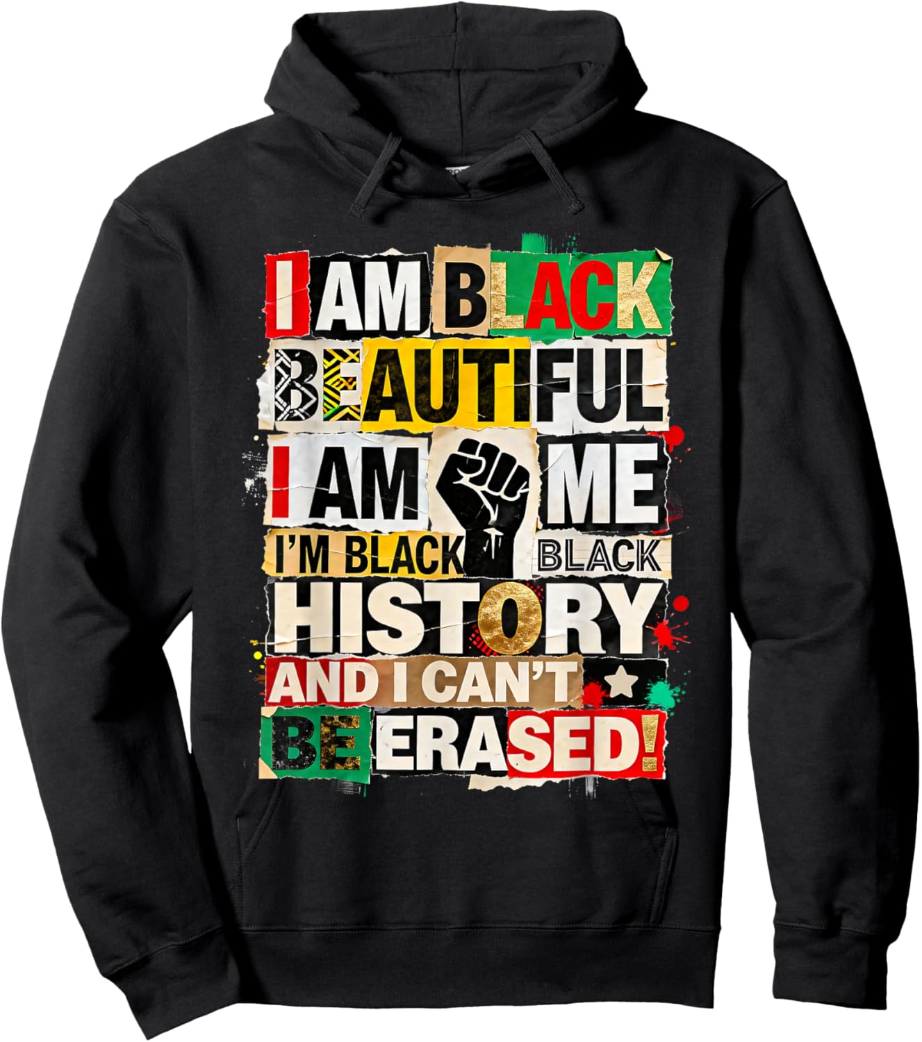 I Am Black Beautiful African History Inspired Cultural Hoodie - Hoodie | Black