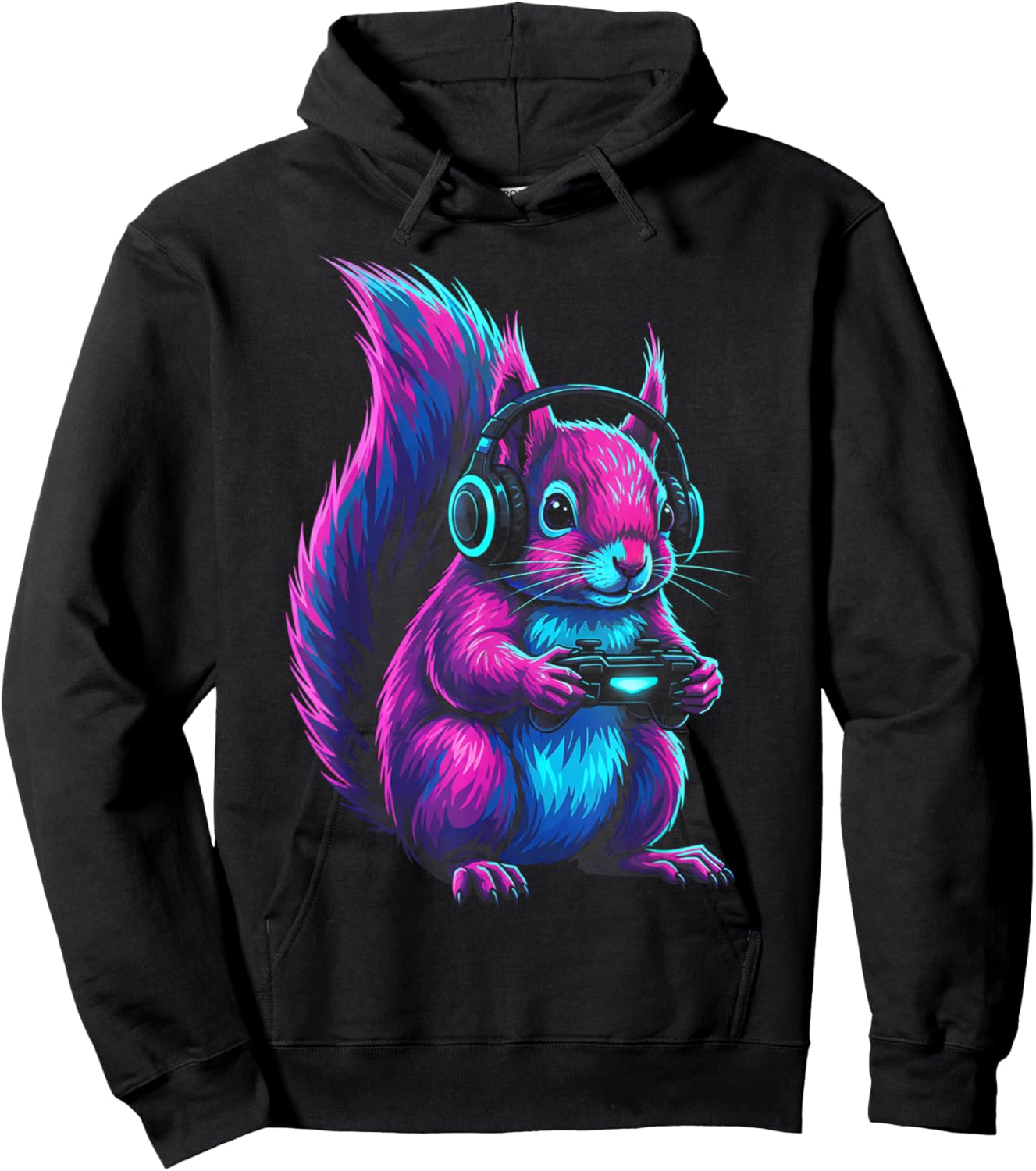 Squirrel Funny Video Games Squirrel Hoodie - Hoodie | Black