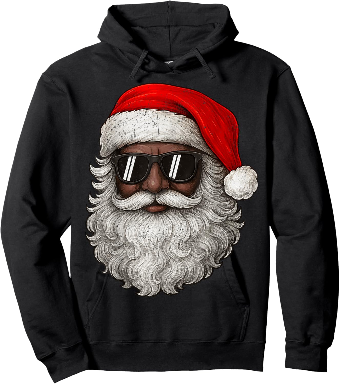 Vintage Cool Black Christmas Santa African Xmas Men Boy Kid Hoodie - Hoodie | Black