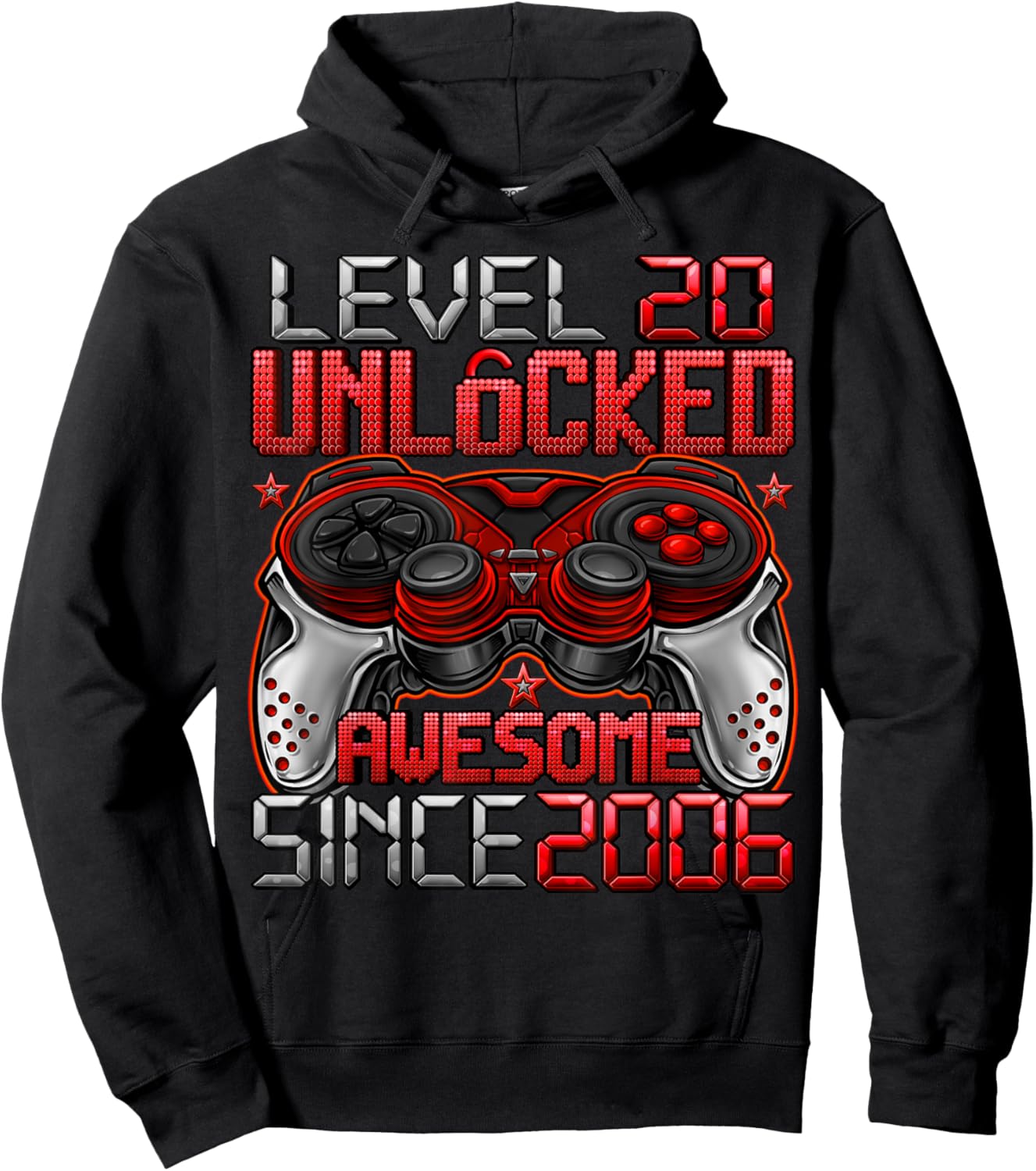 Level 20 Unlocked 20 Year Old Gifts Boys 20th Birthday Boy Hoodie - Hoodie | Black