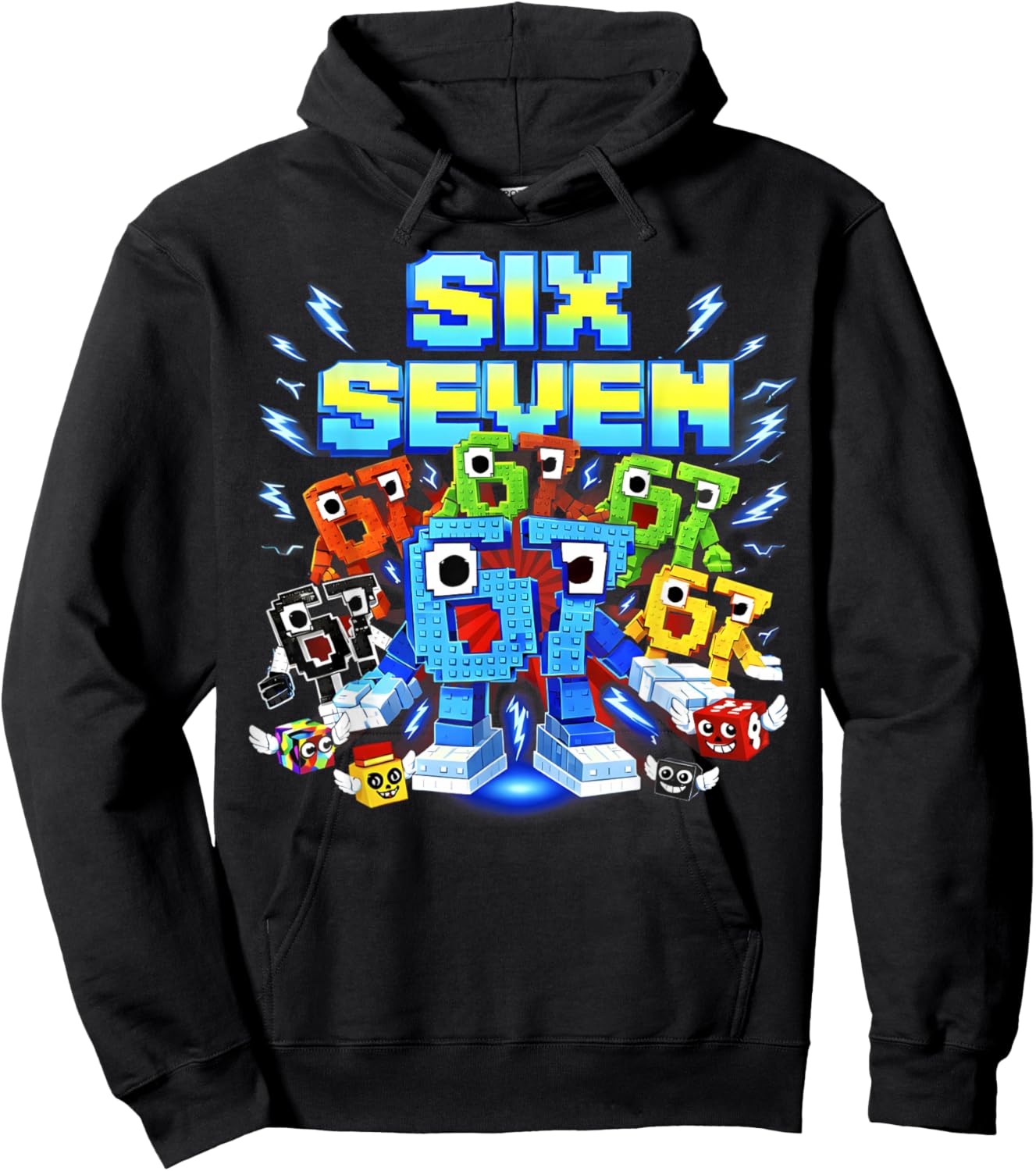 Six Seven Brainrot Birthday Boy Funny Gifts for Boys Kids Hoodie - Hoodie | Black