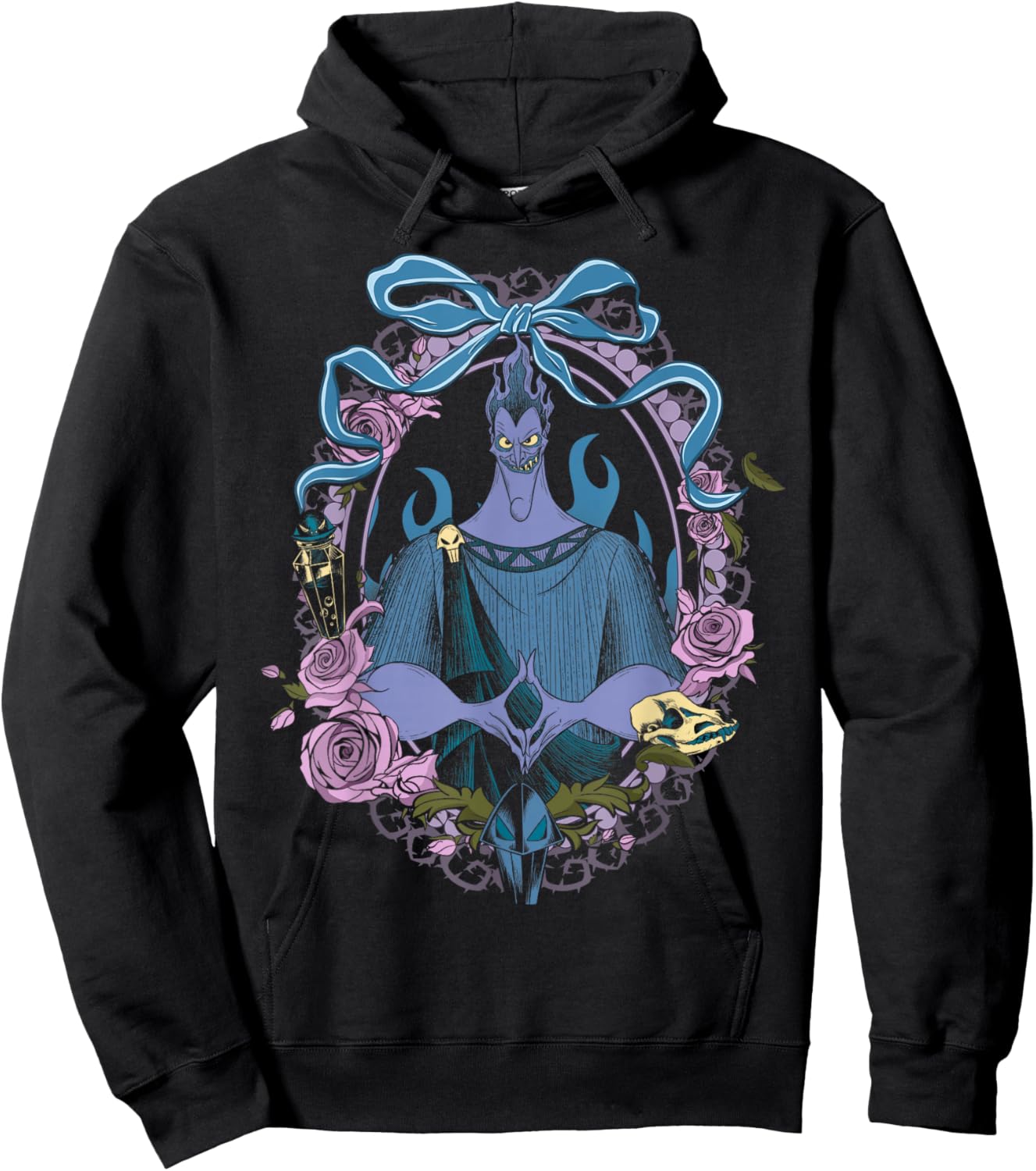 Disney Villains Hades Bow and Floral Frame Portrait Hercules Hoodie - Hoodie | Black