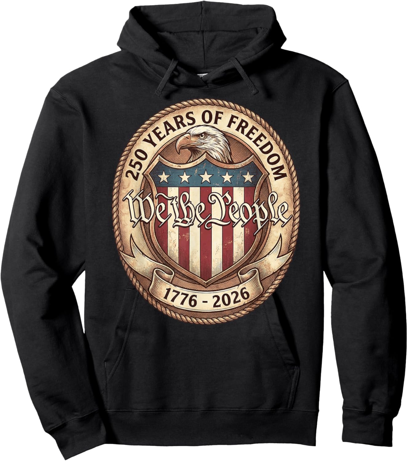 We The People Eagle Flag 250 Years 1776-2026 250th Birthday Hoodie - Hoodie | Black