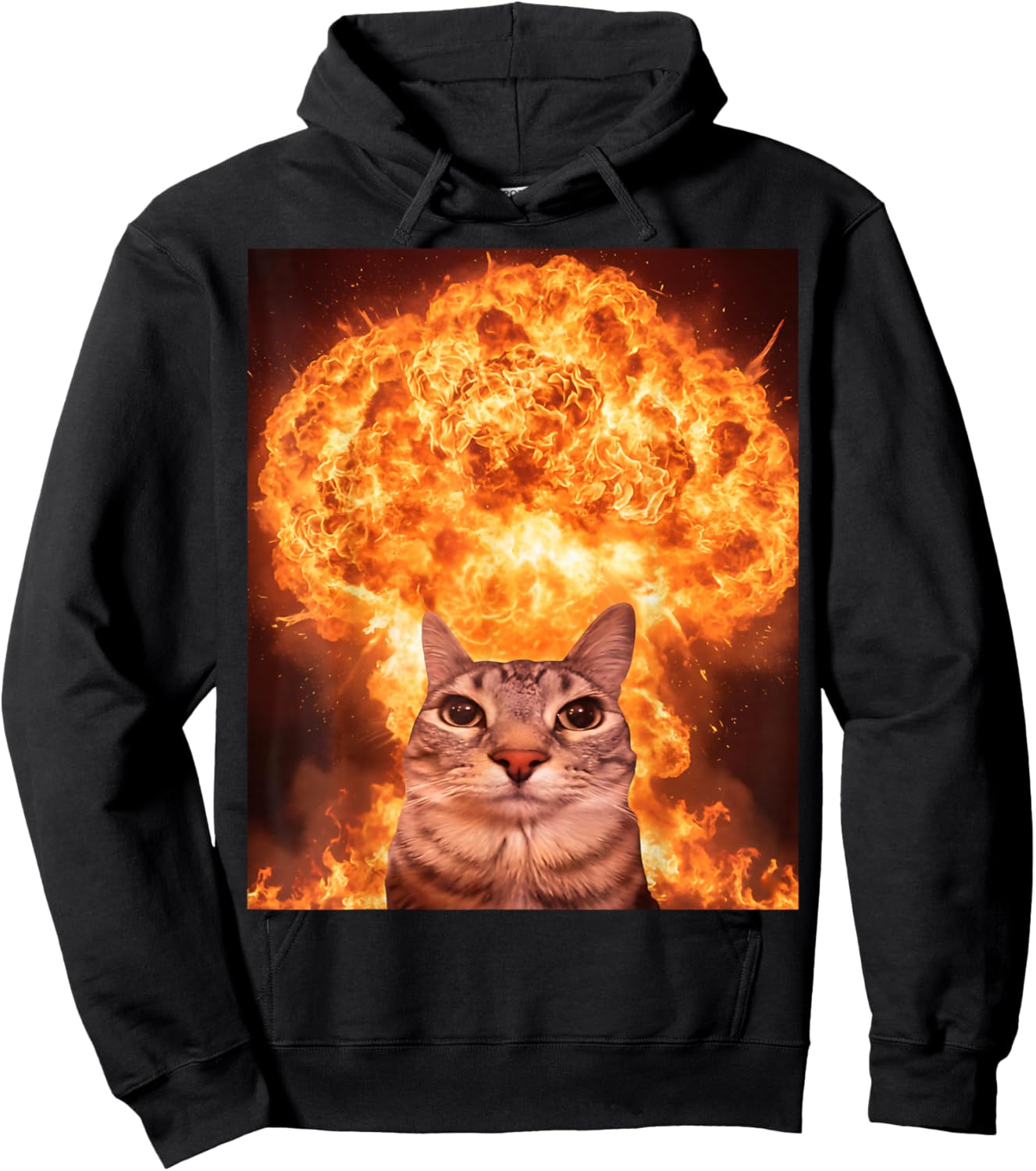 Funny Cat Meme Boys Girls Kids Women Men Teens Silly Graphic Hoodie - Hoodie | Black