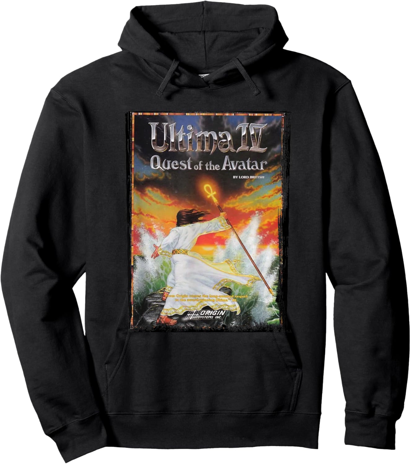 RPG Ultima IV Retro Cover Hoodie - Hoodie | Black
