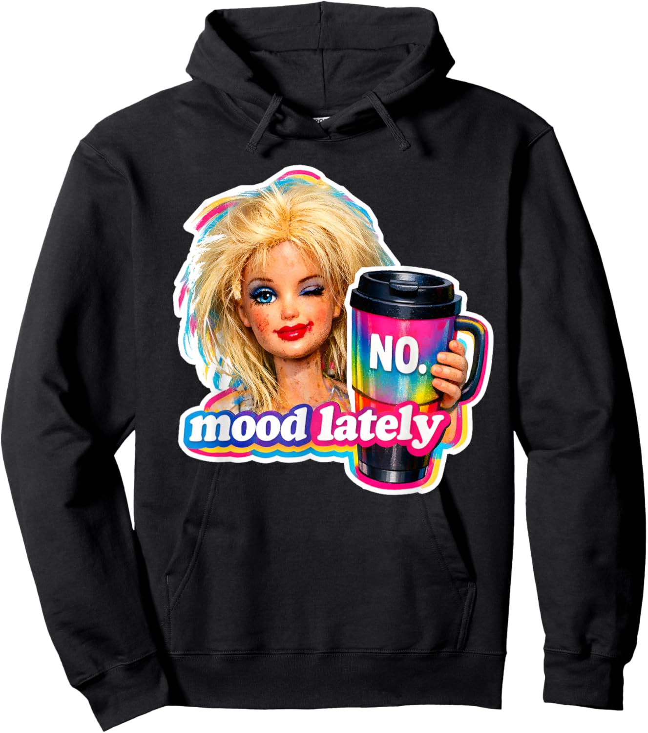 Retro Doll Face Meme Dolls Plastic Digusting Doll Face Meme Hoodie - Hoodie | Black