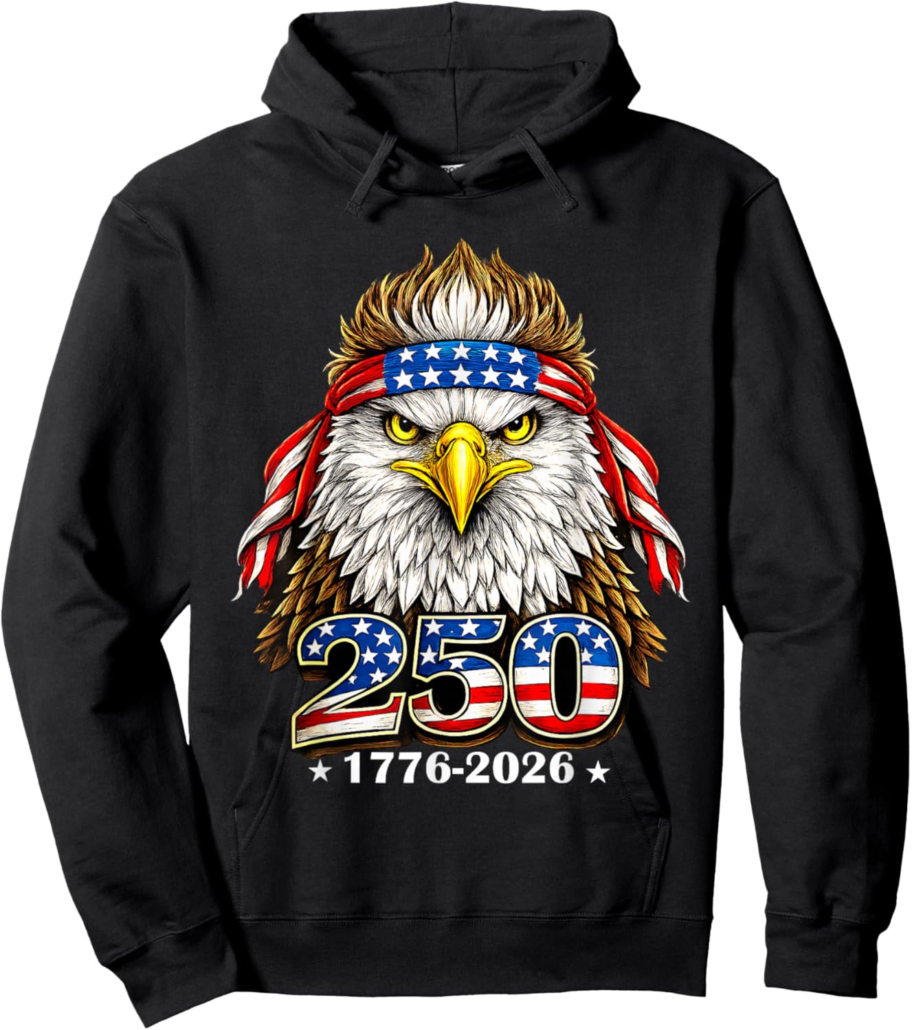 250 Years American 1776 2026 250th USA Patriotic 4th of July Hoodie - Hoodie | Black
