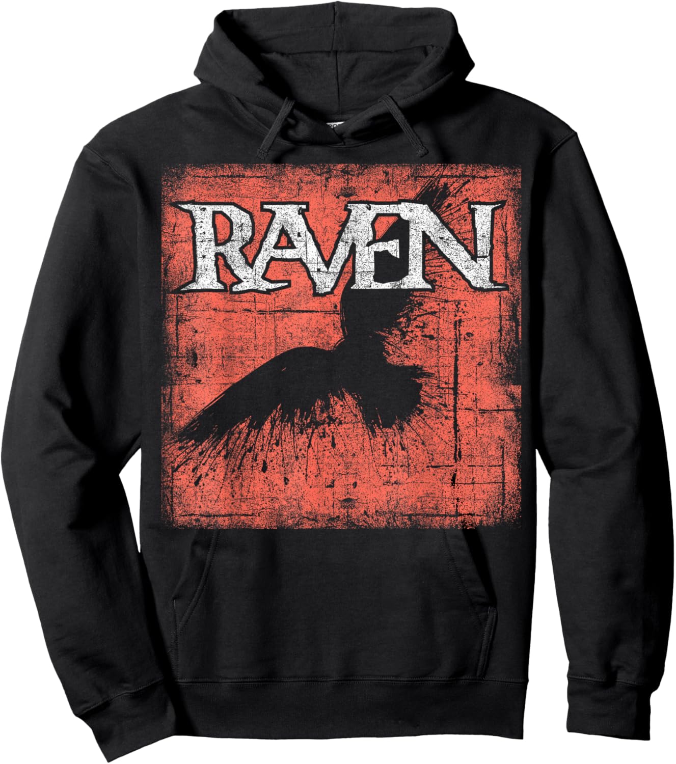 Raven Beautiful Night Bird silhouettte Black Crow Distressed Hoodie - Hoodie | Black