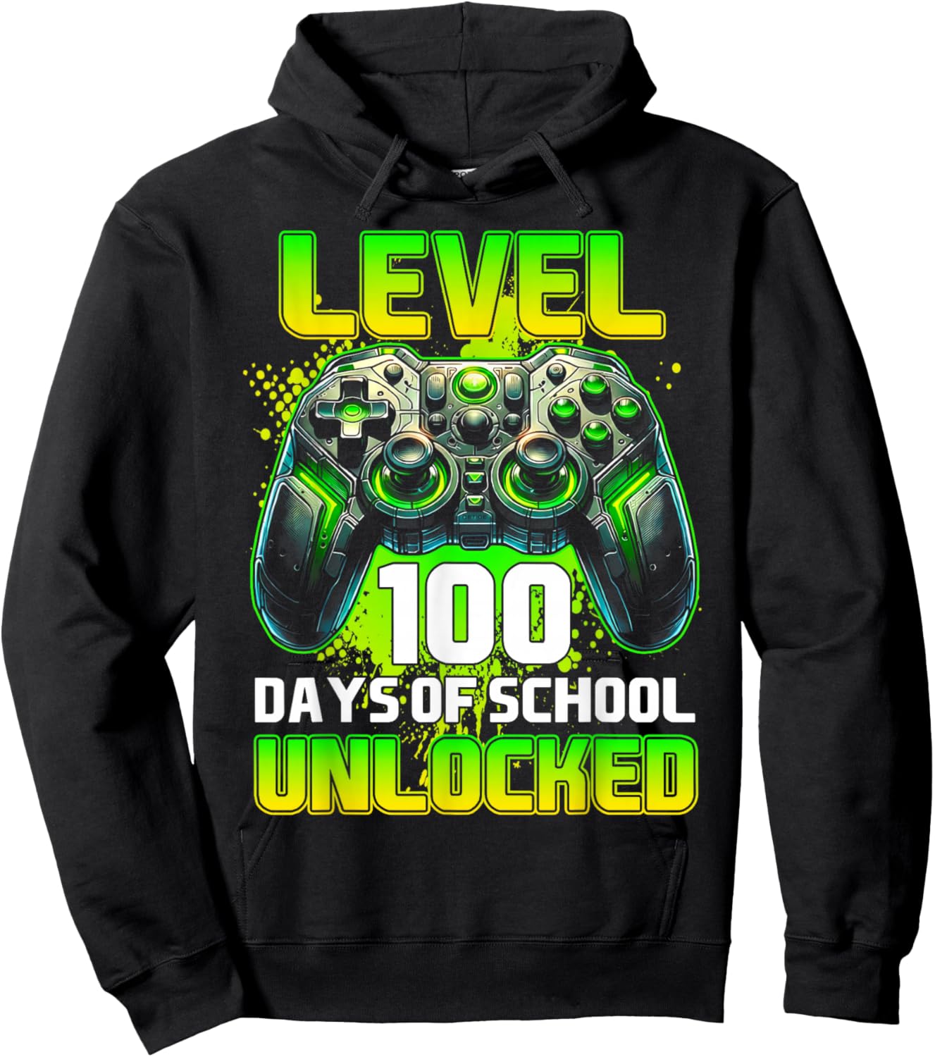 Level 100th Day of School Unlocked Gaming Video Games Boys Hoodie - Hoodie | Black