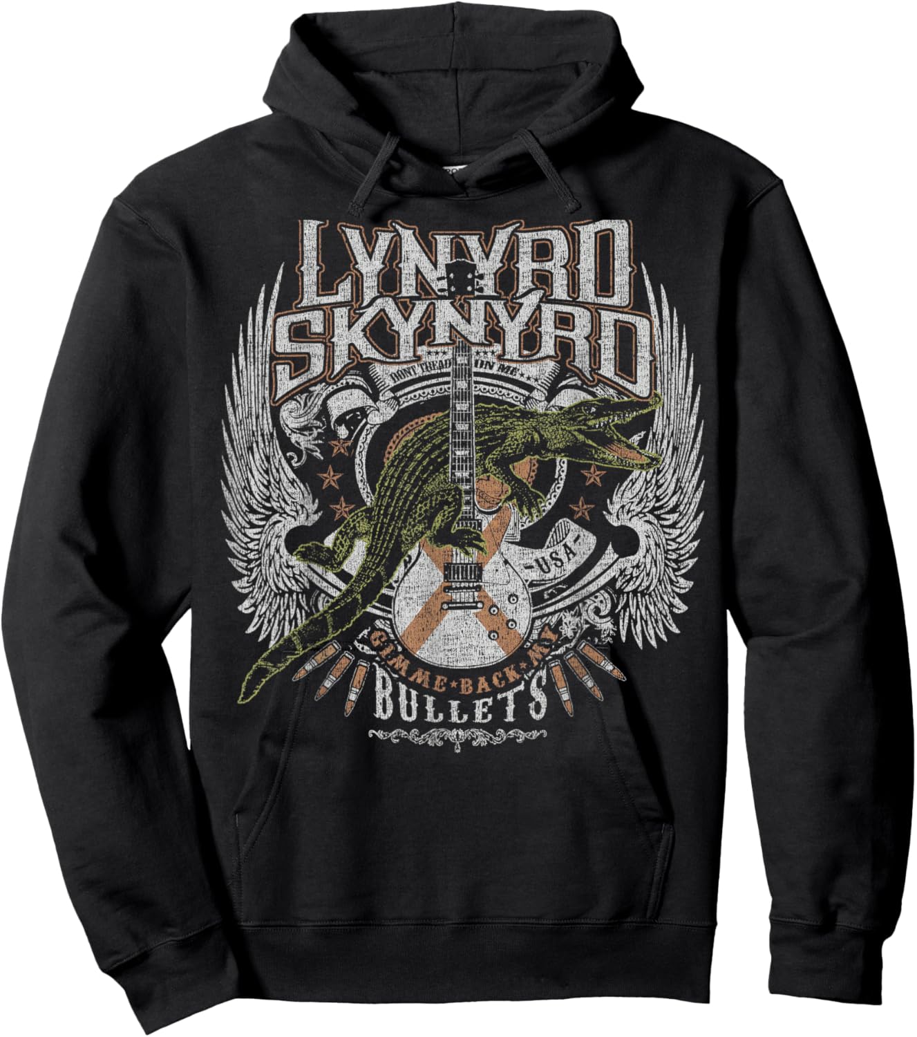 Lynyrd Skynyrd Croc Rock Bullet Tread On Me Southern Country Hoodie - Hoodie | Black