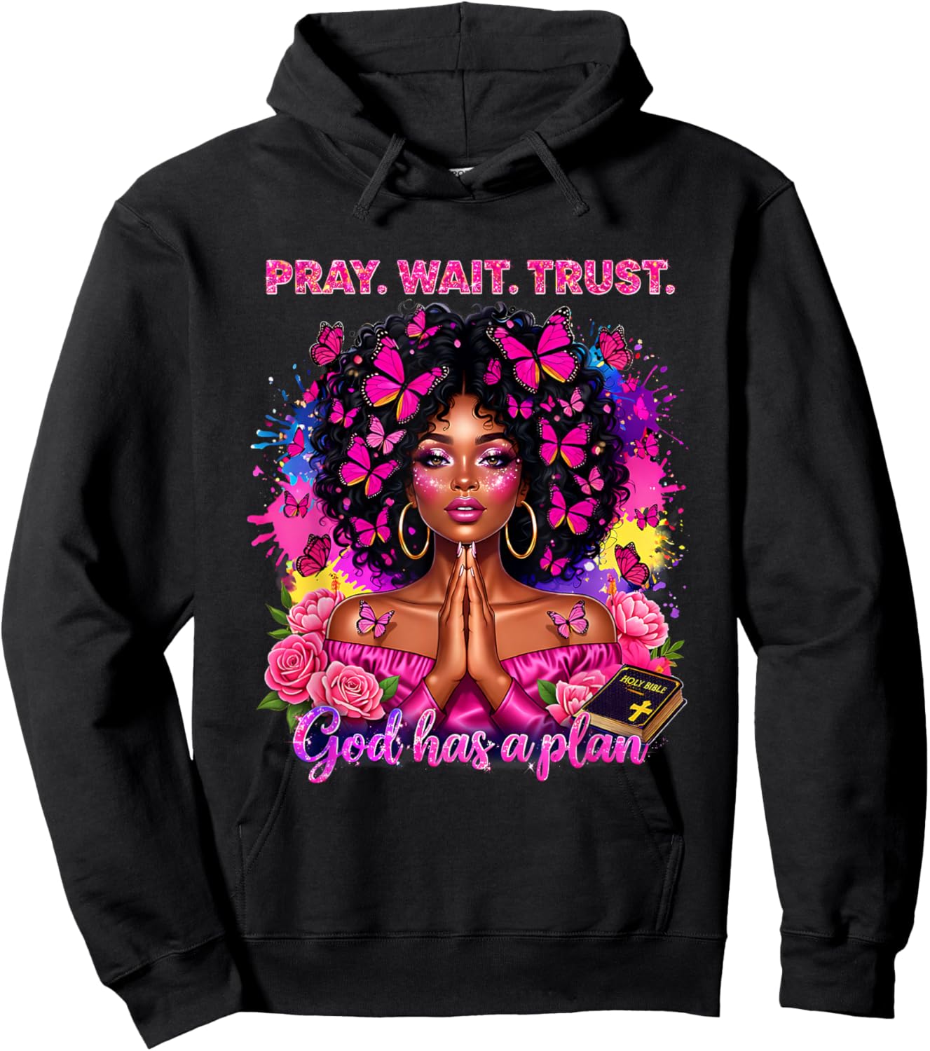 Christian Afro Faith God African American Black Women Hoodie - Hoodie | Black