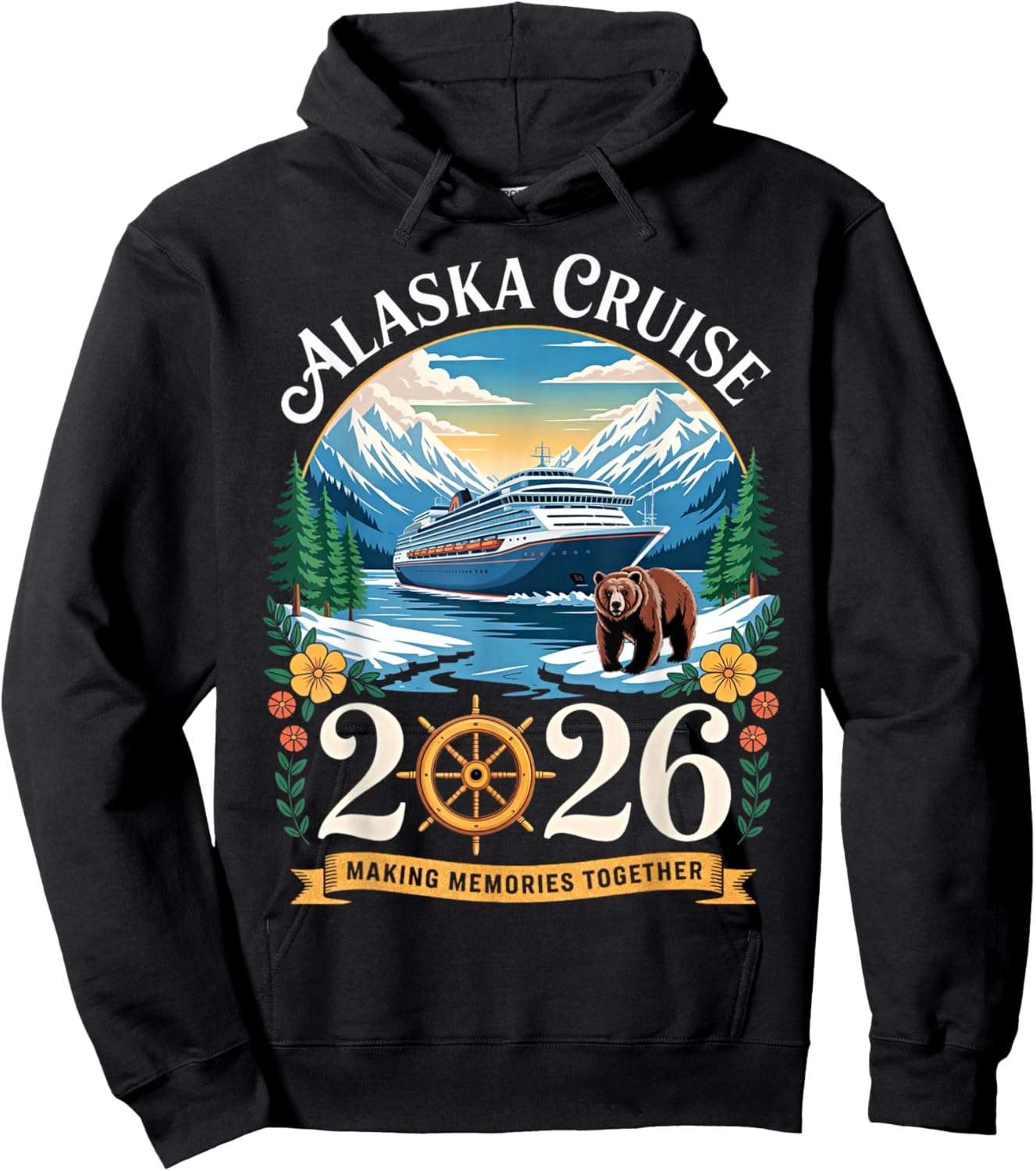 Alaska Cruise Trip 2026 Family Vacation Design Hoodie - Hoodie | Black