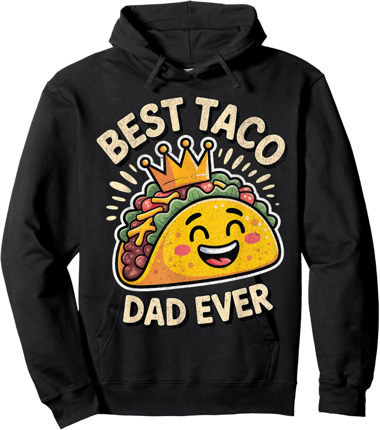 Best Taco Dad Ever Funny Taco Design for National Taco Day Hoodie - Hoodie | Black