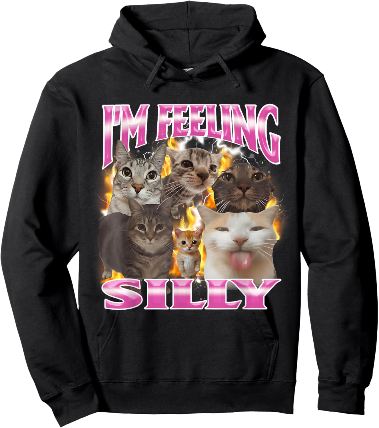 I'm Feeling Silly Funny Cat Meme Bootleg Hoodie - Hoodie | Black