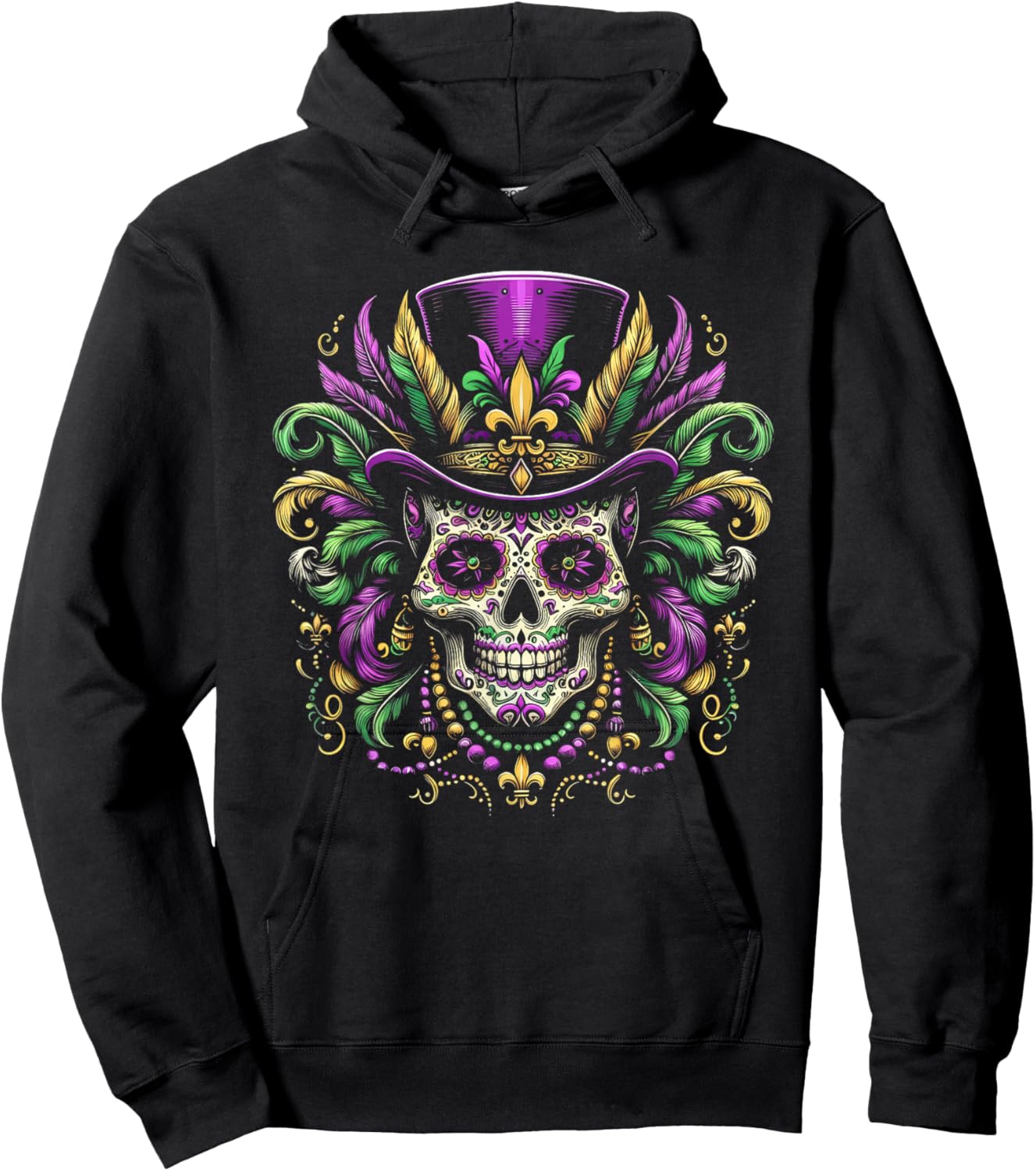 Mardi Gras Costume Sugar Skull Carnival New Orleans Trip Hoodie - Hoodie | Black