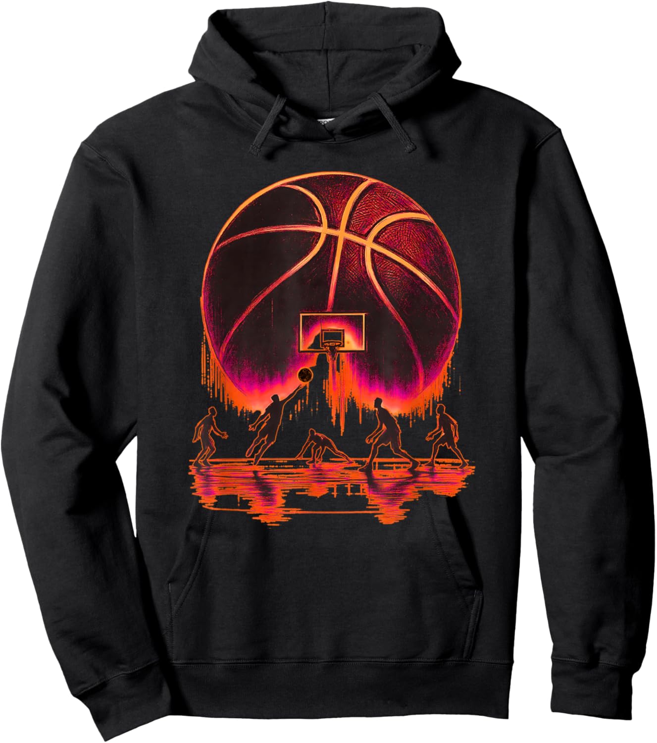 Basketball Street Art Basketball Players Fans Hoop Lovers Hoodie - Hoodie | Black