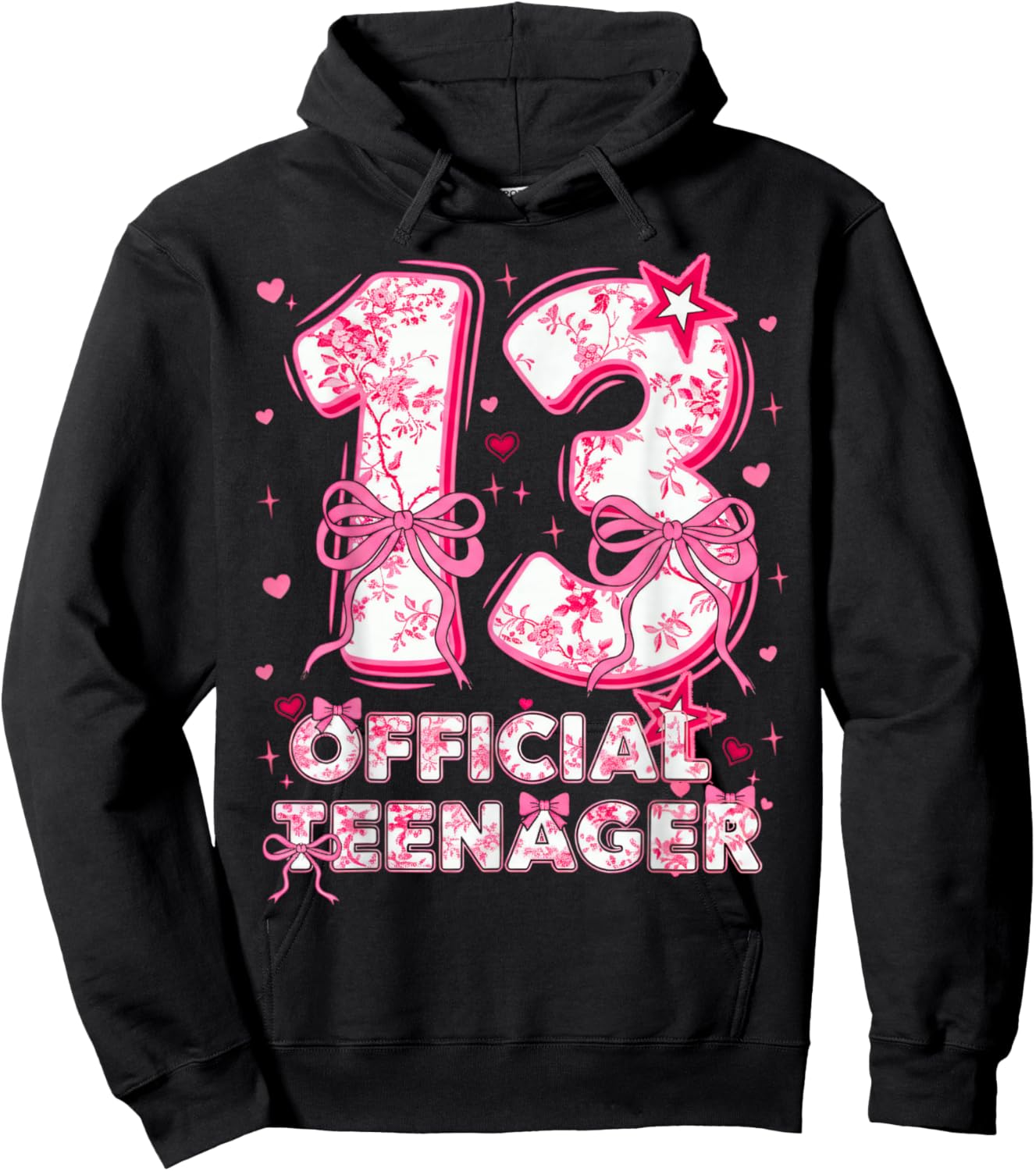 13th Birthday Girl 13 Years Old Official Teenager Birthday Hoodie - Hoodie | Black