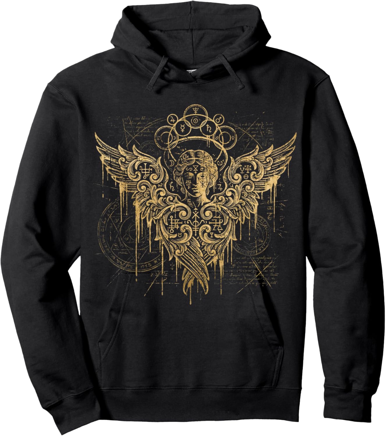 The Gothic Seraph Occult Angel Abstract Goth Art Hoodie - Hoodie | Black