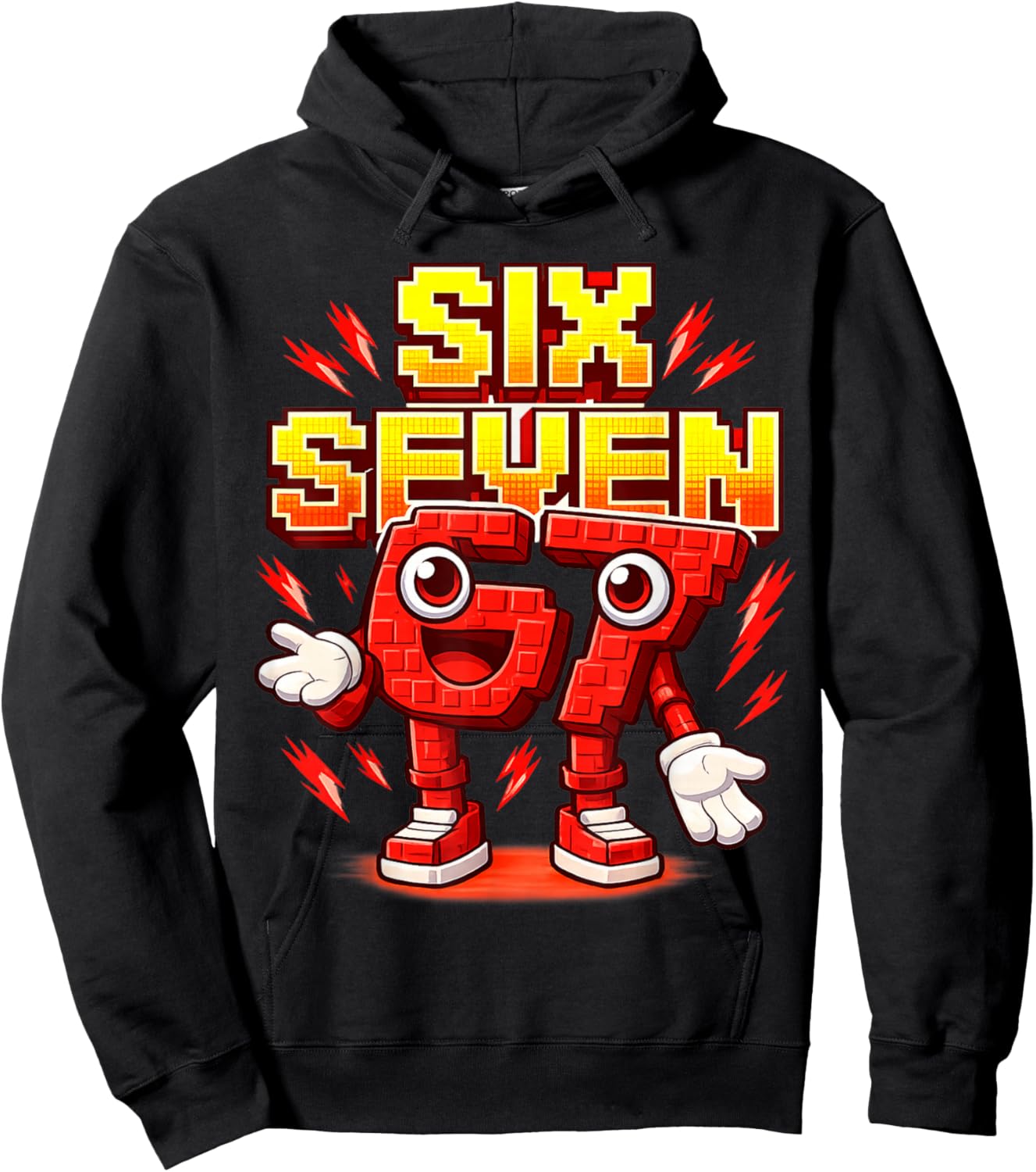 I was 6 Now I'm Six 7 Seven Years Brainrot Birthday Hoodie - Hoodie | Black